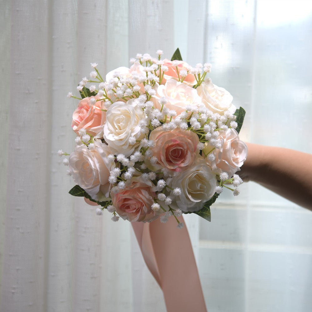 045 Outdoor Wedding Rose Handmade Simulation Hand held Flower Cross border Eternal Flower Bouquet Bridal Hand held Flower Gift Ornament