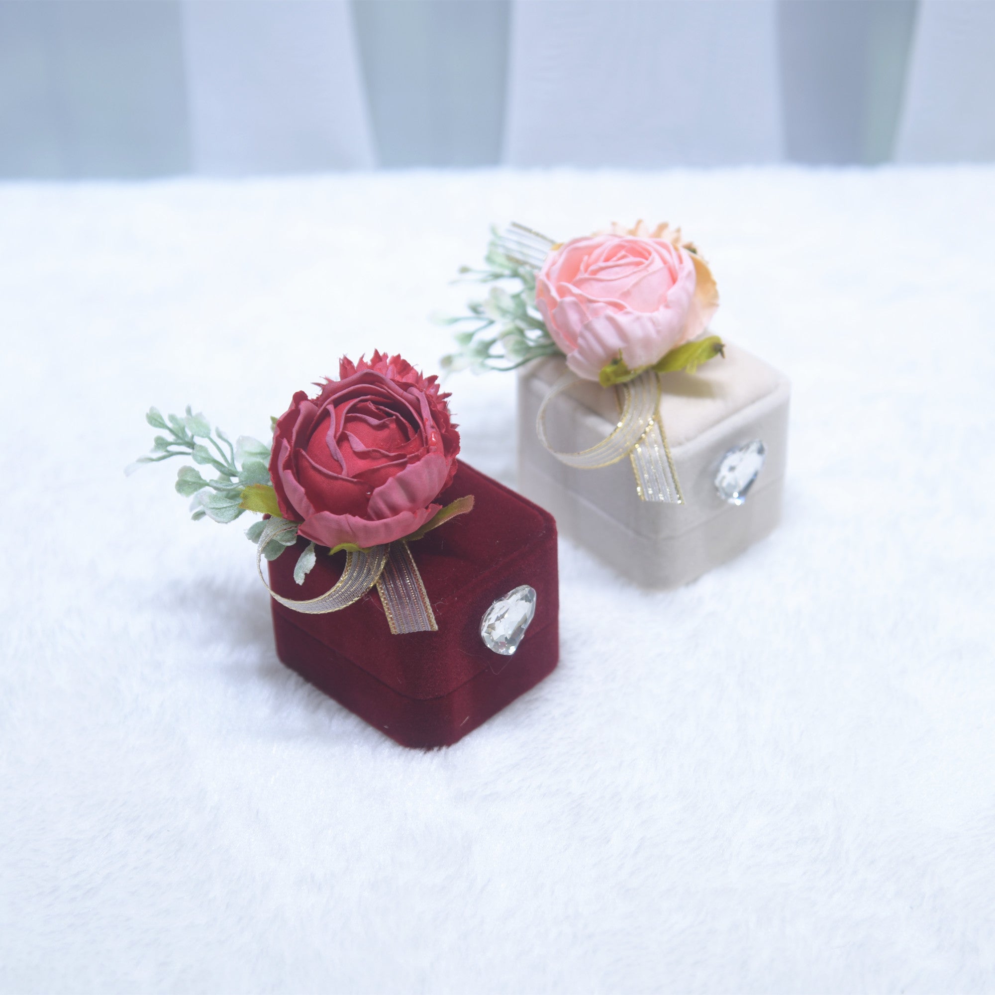 210 Wedding Ring Box Forest Lawn Wedding Exchange Pair Ring Box Simulation Flower Jewelry Box