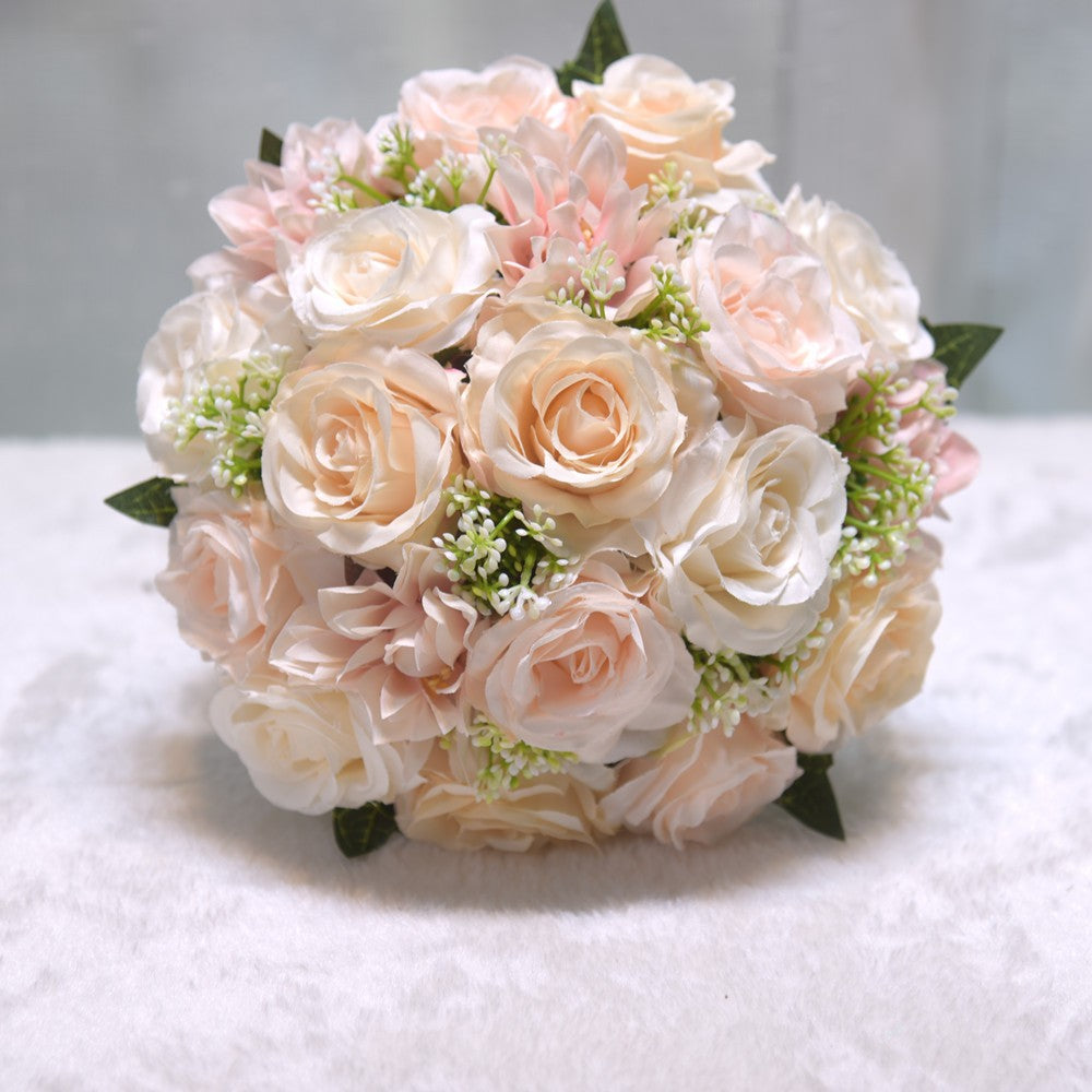 022 Champagne wedding rose simulation flower, bride holding flower, shooting props, accompanying gift