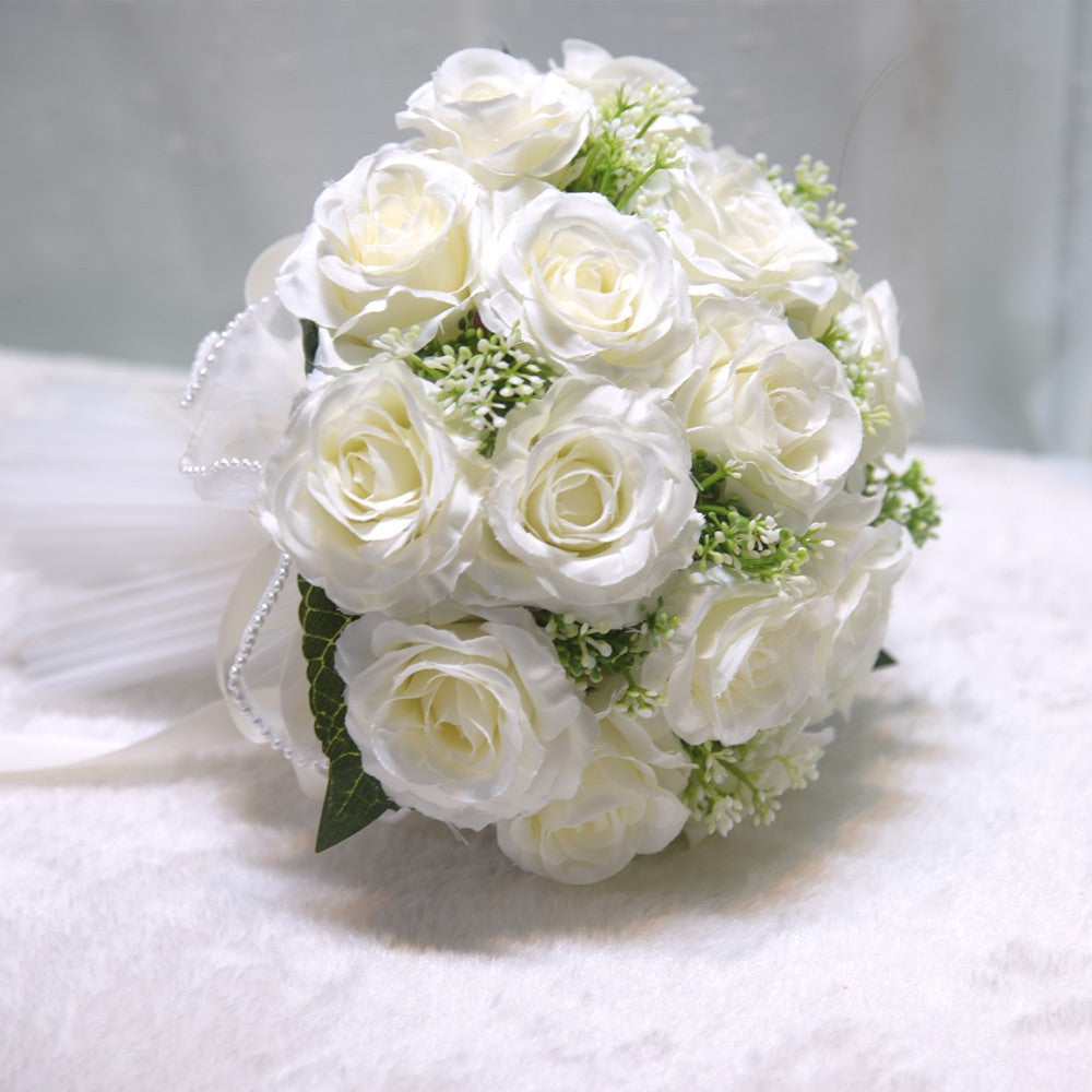 022 Champagne wedding rose simulation flower, bride holding flower, shooting props, accompanying gift