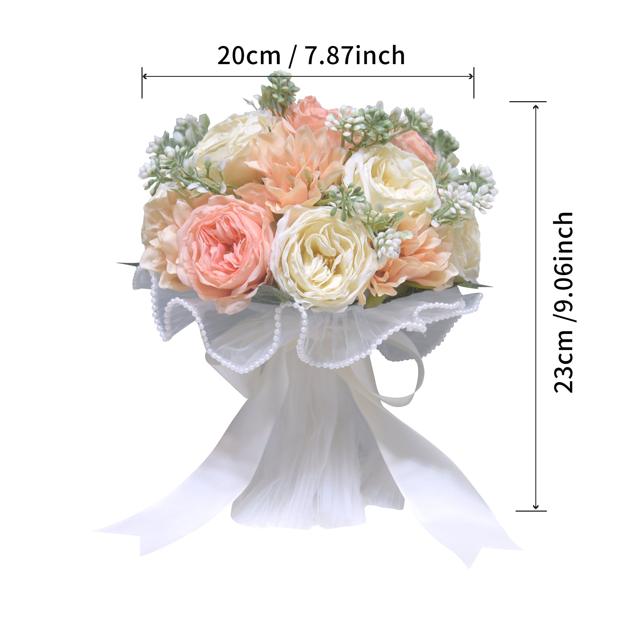 167 Artificial rose bridal bouquet for outdoor weddings, in a Western-style forest theme. Handheld flower, suitable as a prop for wedding photography in bridal studios.