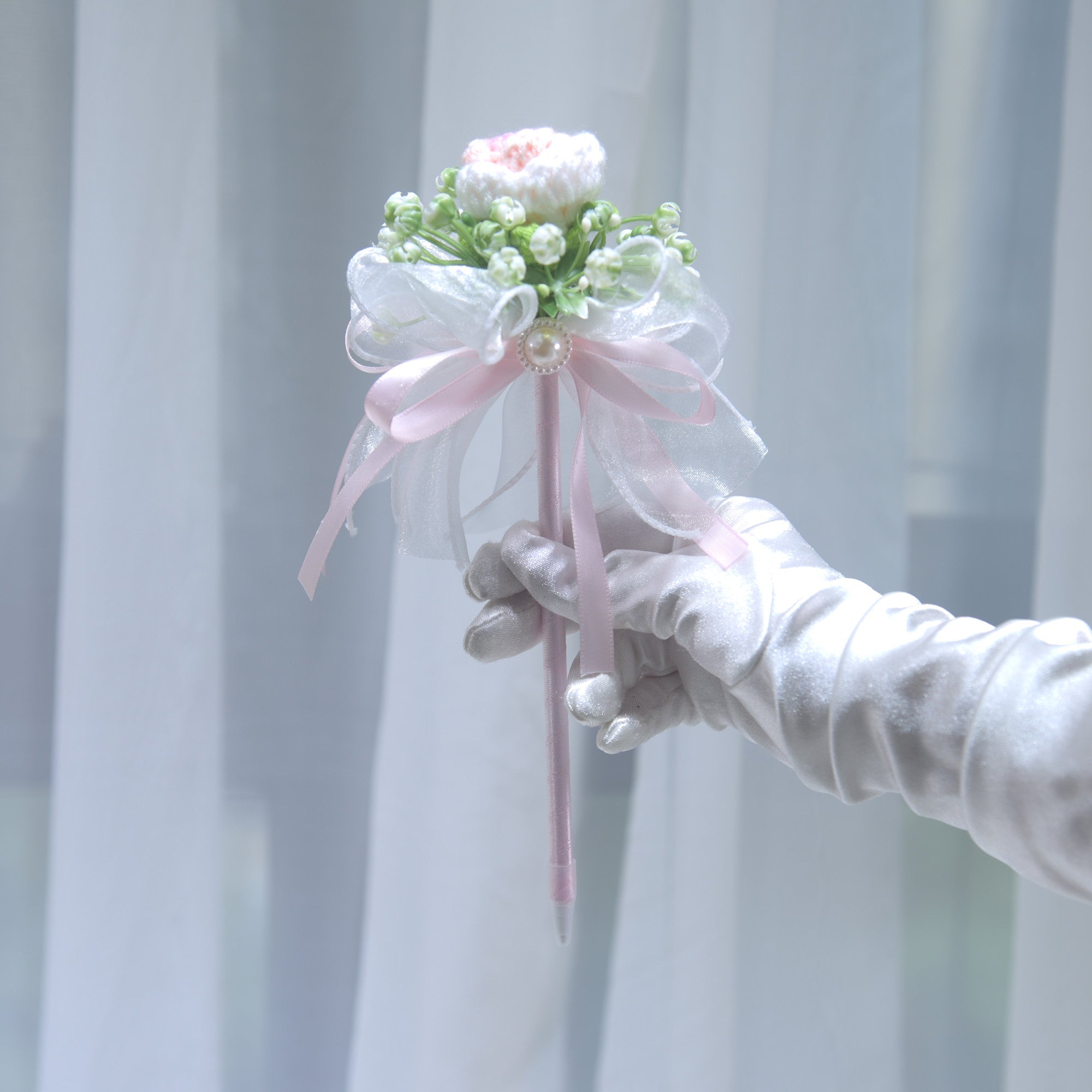 235 Simulation Flower Pen Knitted Yarn Rose Signature Pen Holiday Gift Wedding Signature Pen