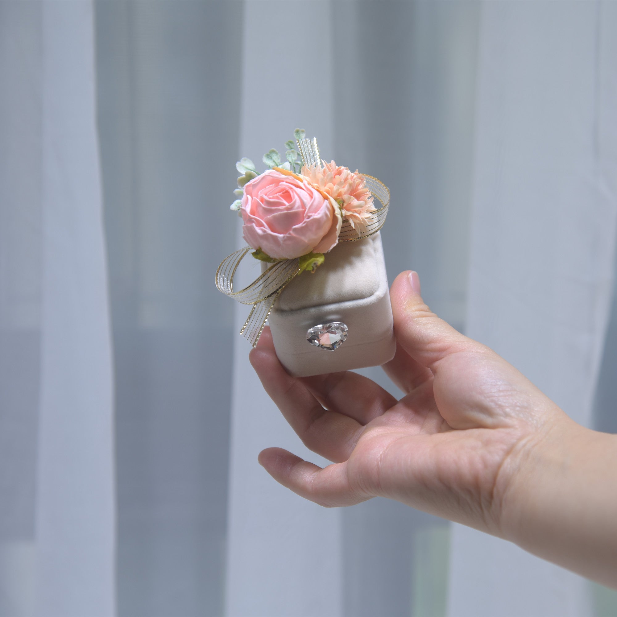 210 Wedding Ring Box Forest Lawn Wedding Exchange Pair Ring Box Simulation Flower Jewelry Box
