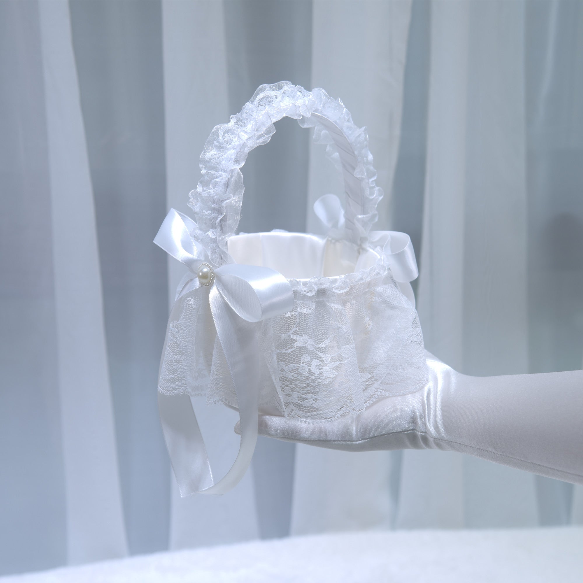219   Lace flower basket, flower girl flower basket, ring placement, dance performance prop basket