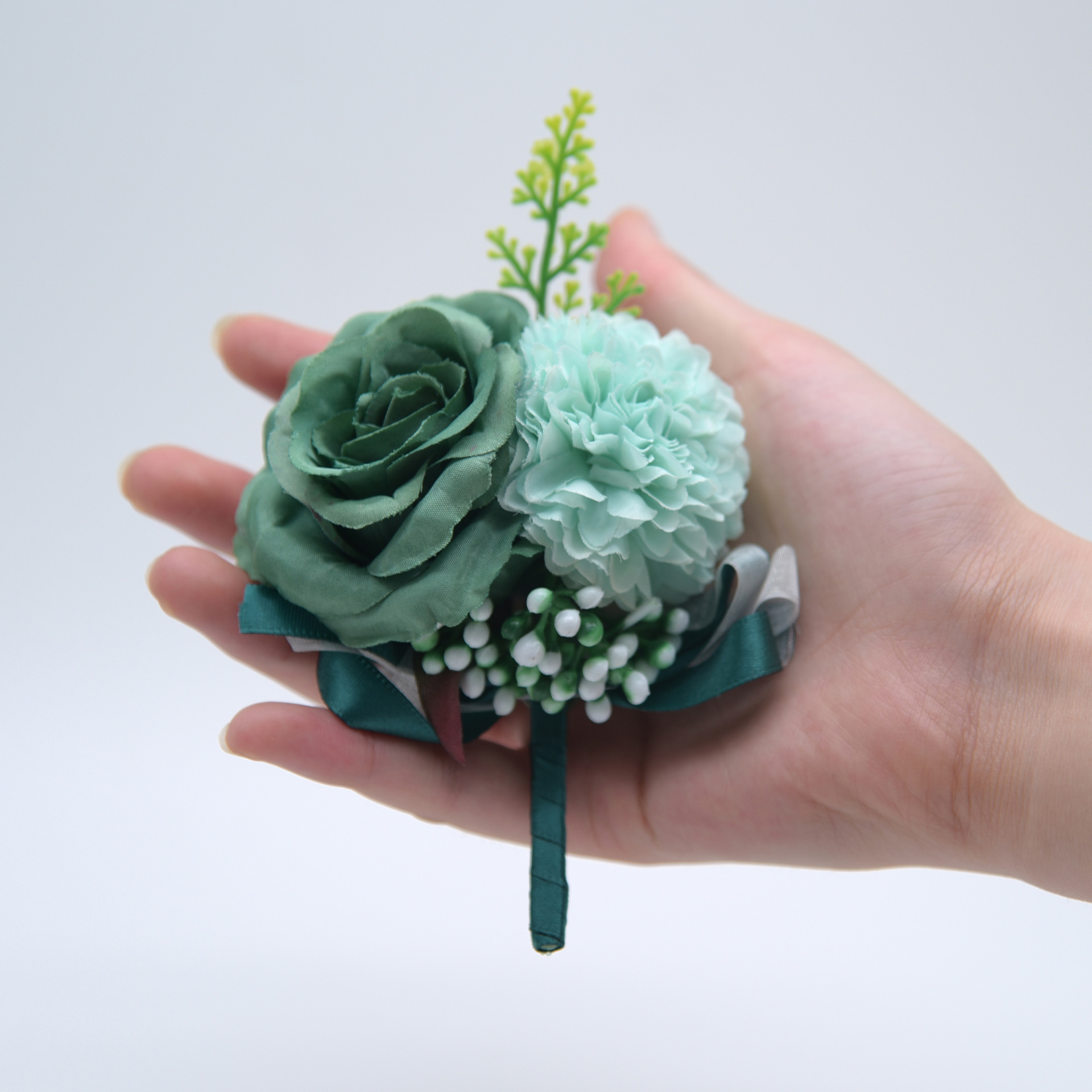 D764Wedding Best Man Groom Wedding Chest Flower Rose Bride Bridesmaids Wedding Wrist Flower Packaging Flower Simulation Flower