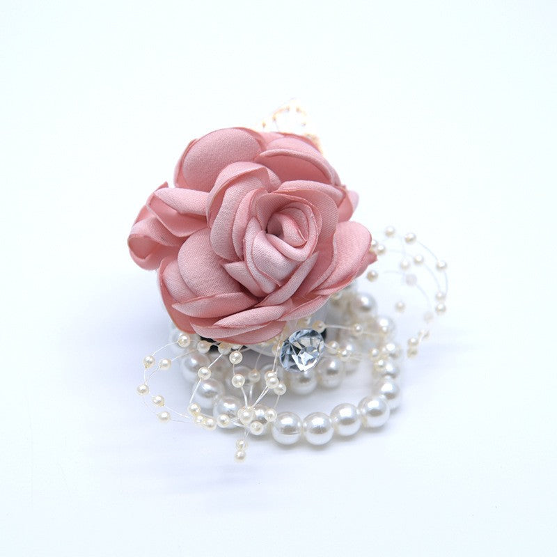 673 Wedding bride bridesmaids wrist flower chest flower accompanying hand gift children's dance hand flower simulation flower head accessory
