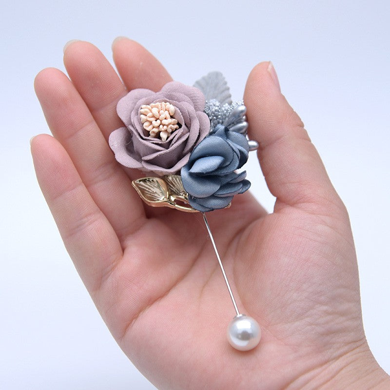 D674 Fabric Wedding Accessories Groom and Bride Wedding Chest Flower Simulation Flower Halloween Companion Gift