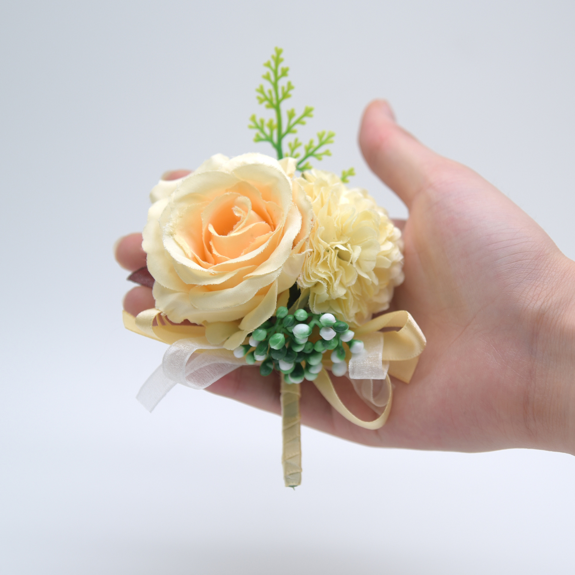 D764Wedding Best Man Groom Wedding Chest Flower Rose Bride Bridesmaids Wedding Wrist Flower Packaging Flower Simulation Flower