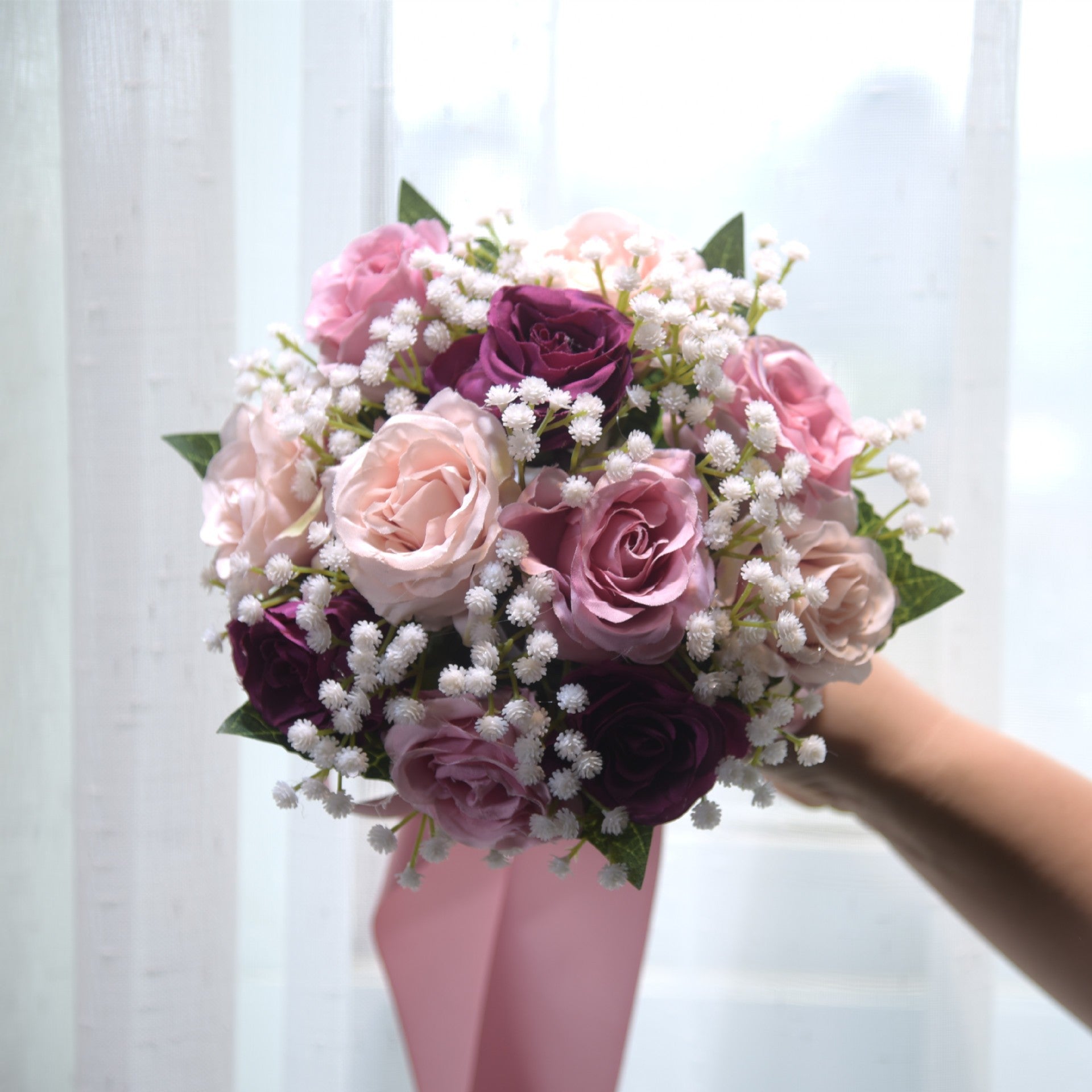 045 Outdoor Wedding Rose Handmade Simulation Hand held Flower Cross border Eternal Flower Bouquet Bridal Hand held Flower Gift Ornament