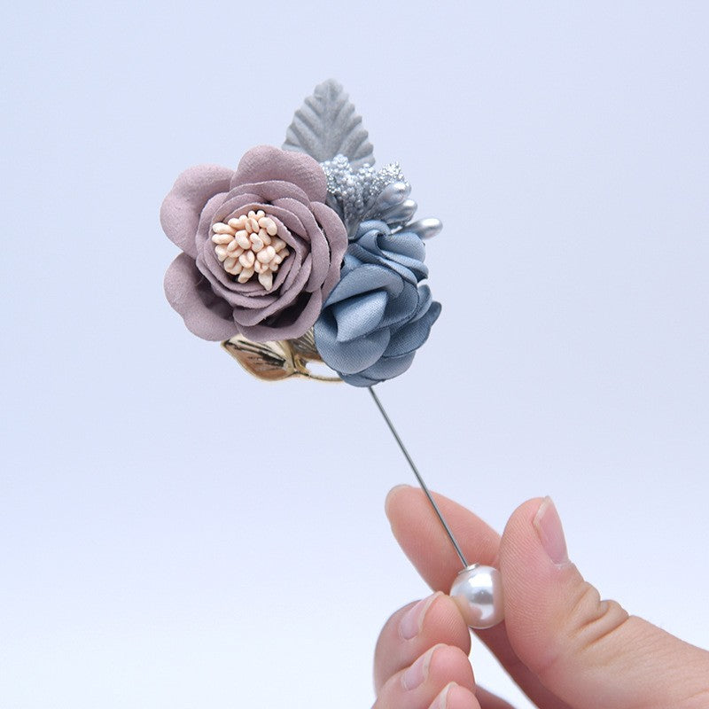 D674 Fabric Wedding Accessories Groom and Bride Wedding Chest Flower Simulation Flower Halloween Companion Gift
