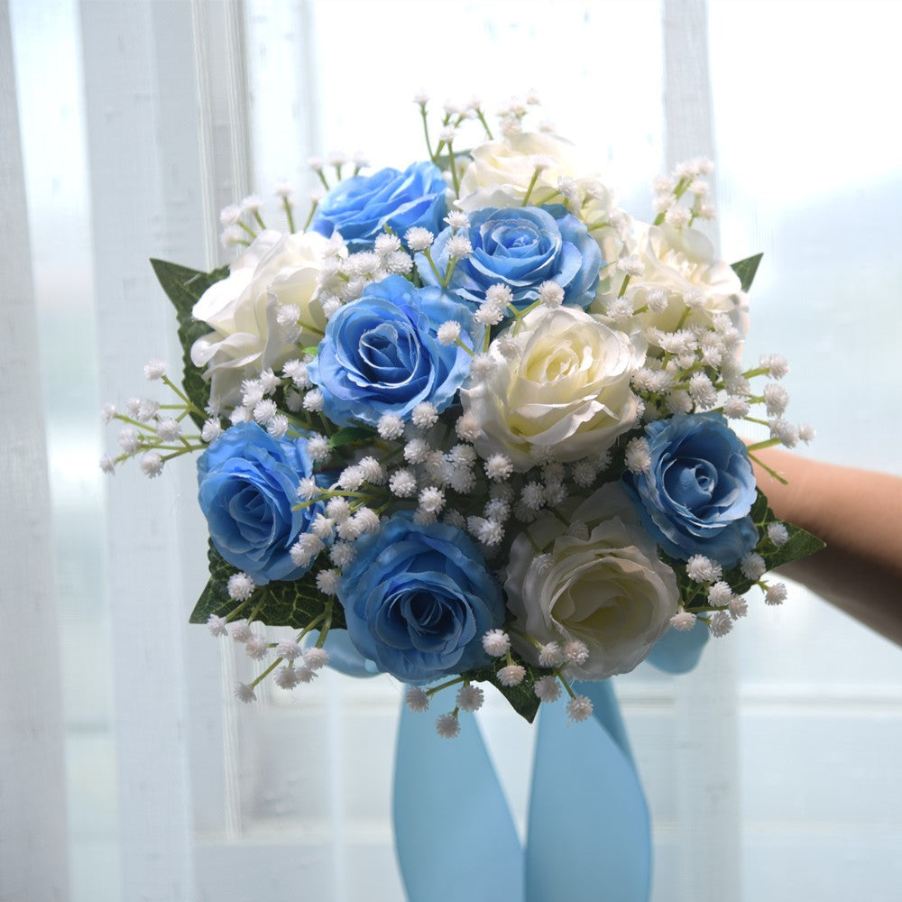 045 Outdoor Wedding Rose Handmade Simulation Hand held Flower Cross border Eternal Flower Bouquet Bridal Hand held Flower Gift Ornament