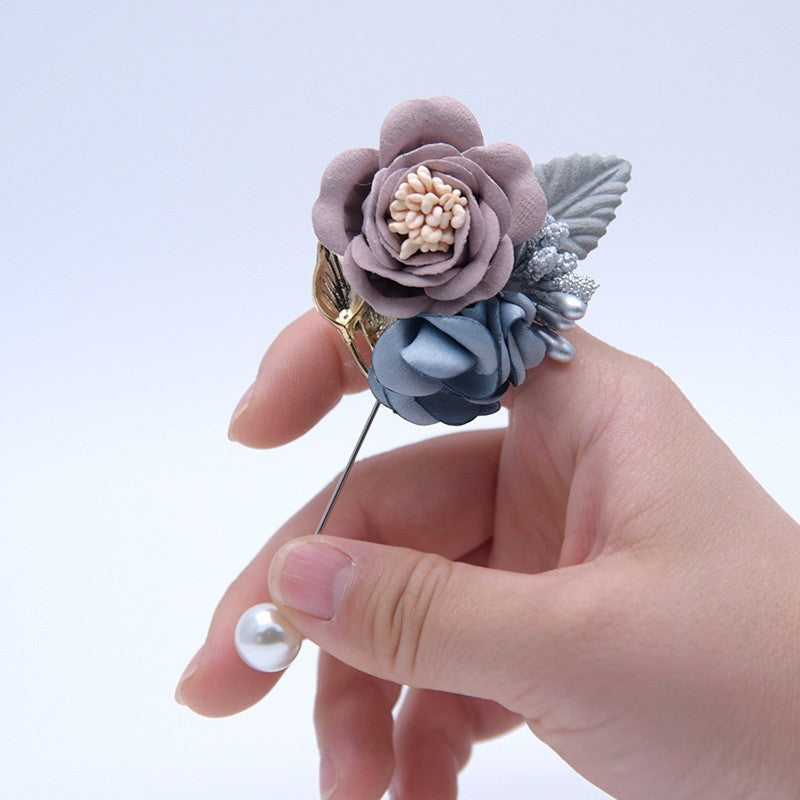 D674 Fabric Wedding Accessories Groom and Bride Wedding Chest Flower Simulation Flower Halloween Companion Gift