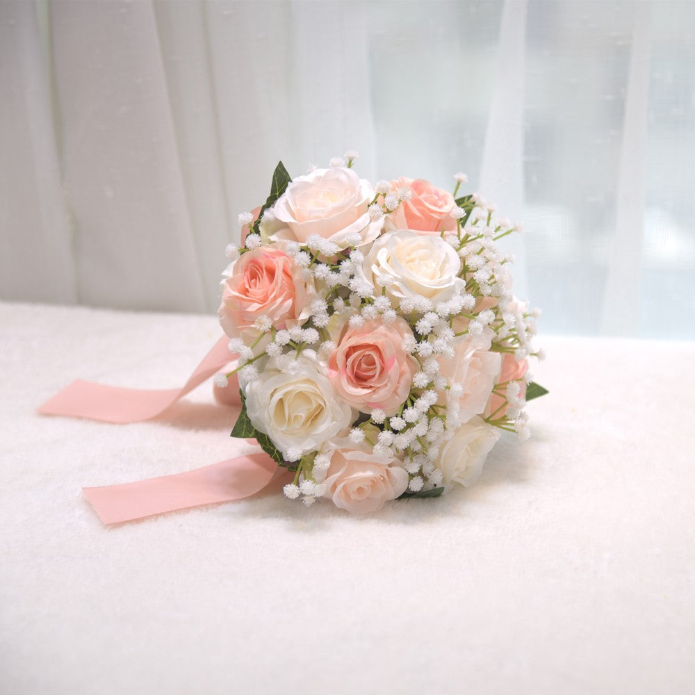 045 Outdoor Wedding Rose Handmade Simulation Hand held Flower Cross border Eternal Flower Bouquet Bridal Hand held Flower Gift Ornament