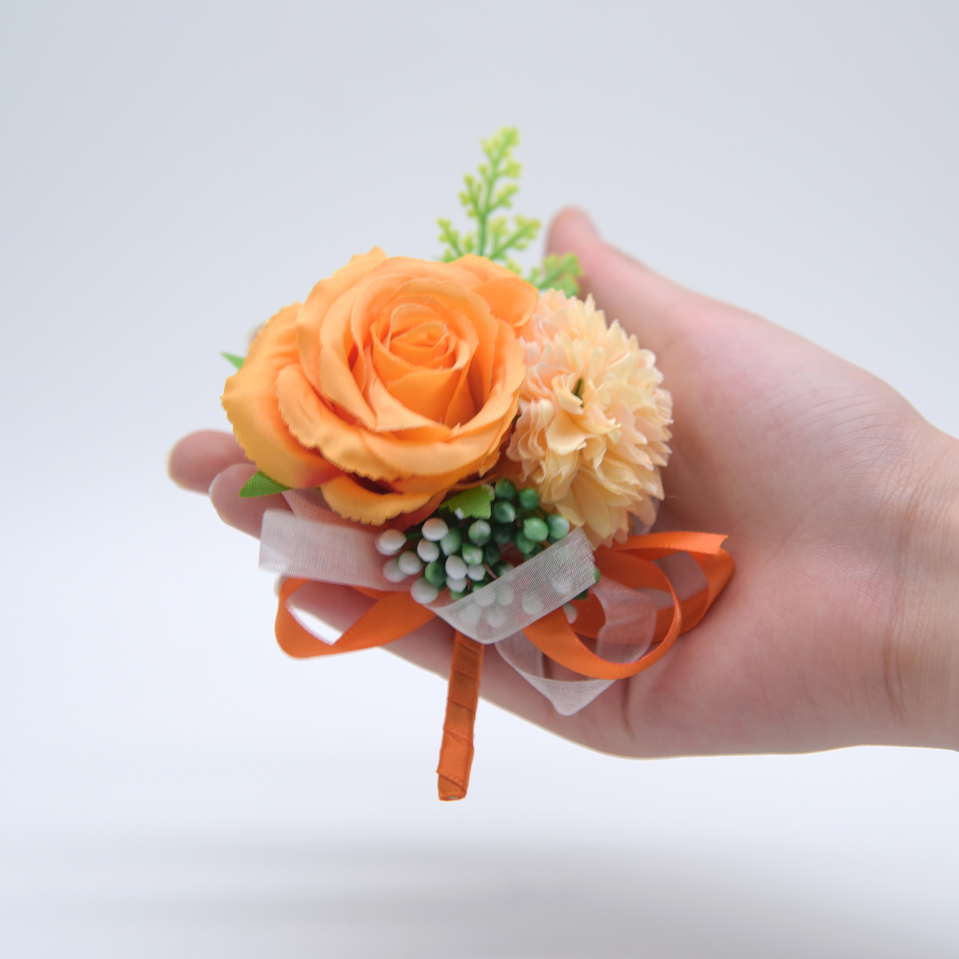 D764Wedding Best Man Groom Wedding Chest Flower Rose Bride Bridesmaids Wedding Wrist Flower Packaging Flower Simulation Flower