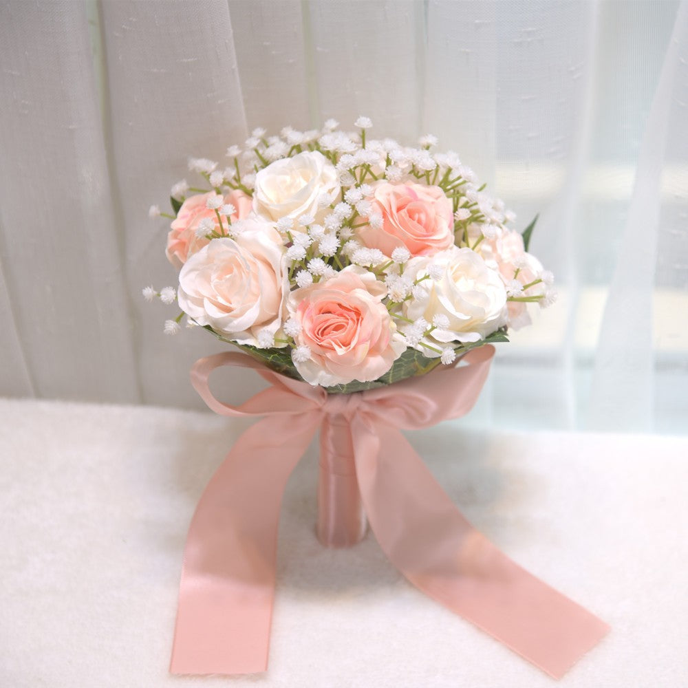 045 Outdoor Wedding Rose Handmade Simulation Hand held Flower Cross border Eternal Flower Bouquet Bridal Hand held Flower Gift Ornament