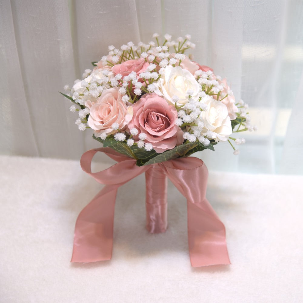 045 Outdoor Wedding Rose Handmade Simulation Hand held Flower Cross border Eternal Flower Bouquet Bridal Hand held Flower Gift Ornament