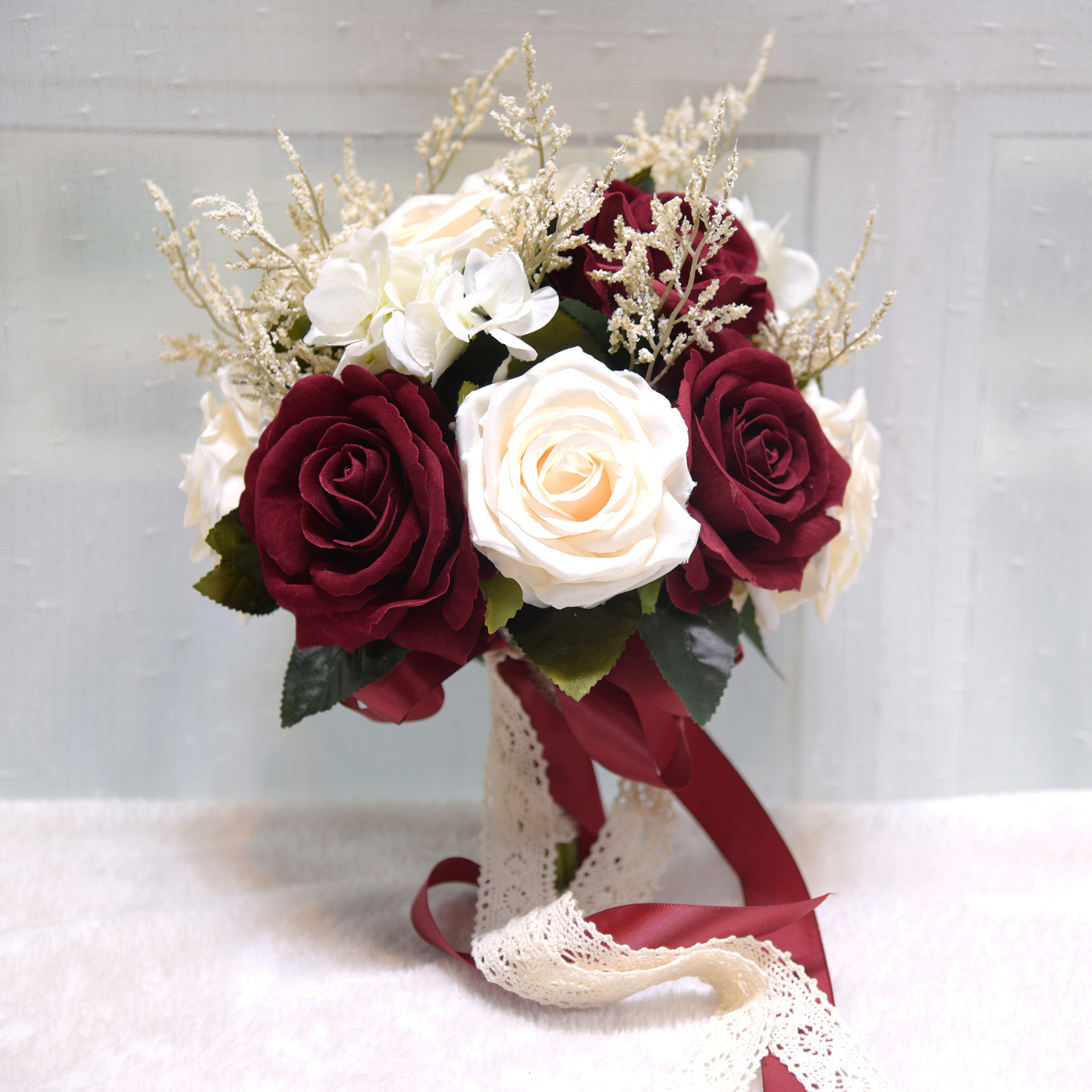 958 Outdoor artificial rose simulation floral fragrance Penang retro groom bride wedding bouquet wedding supplies
