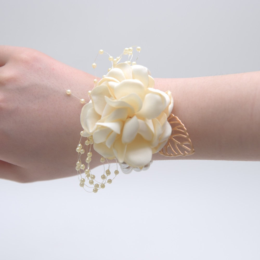 673 Wedding bride bridesmaids wrist flower chest flower accompanying hand gift children's dance hand flower simulation flower head accessory