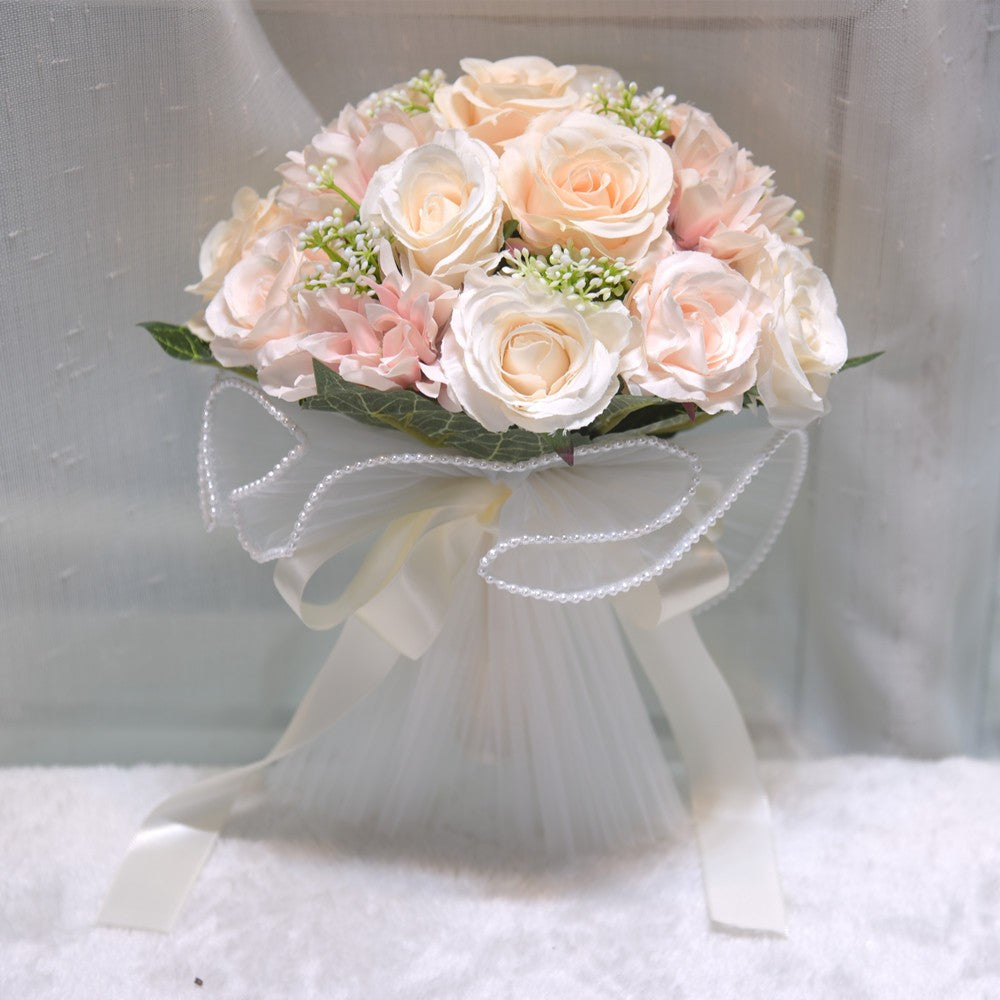 022 Champagne wedding rose simulation flower, bride holding flower, shooting props, accompanying gift