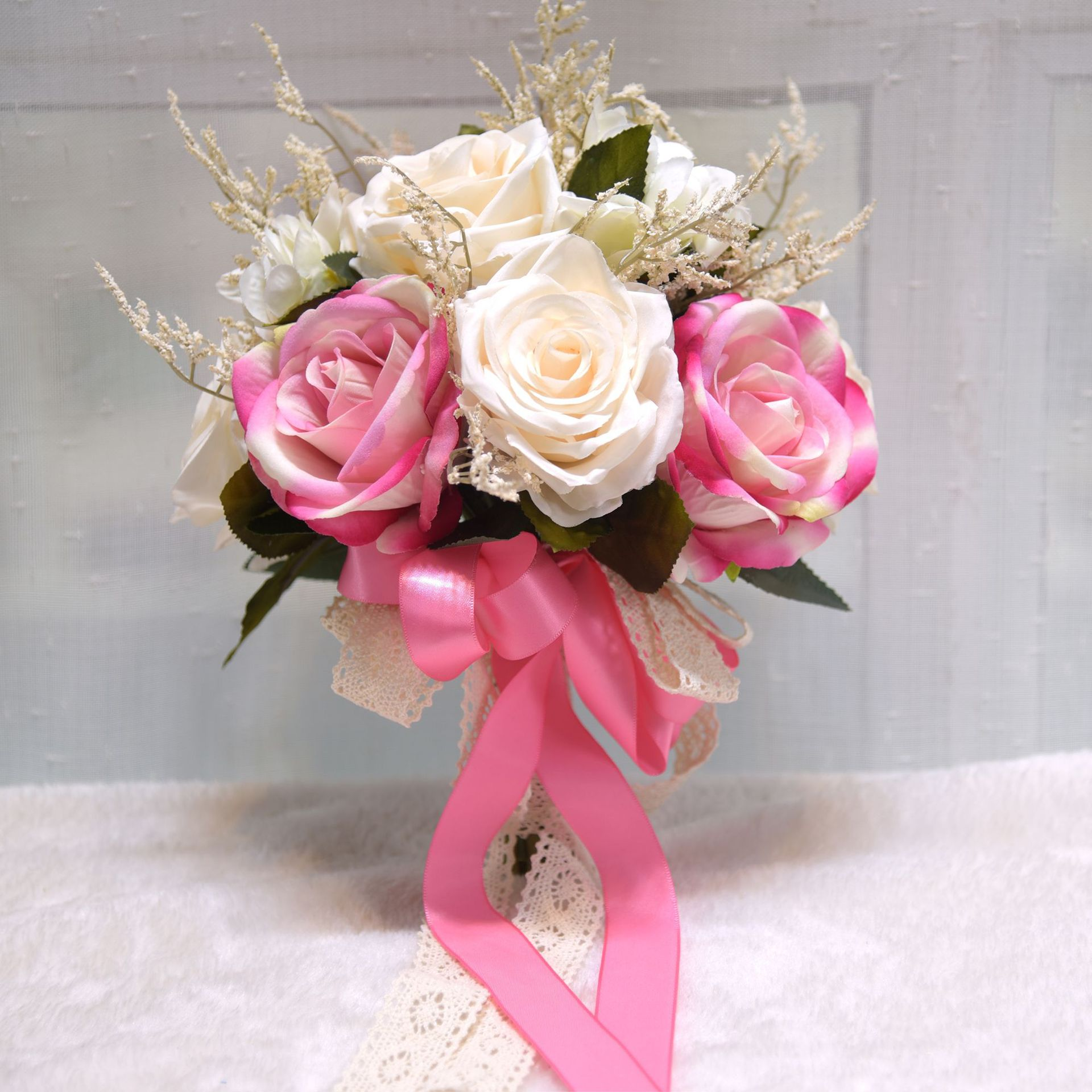 958 Outdoor artificial rose simulation floral fragrance Penang retro groom bride wedding bouquet wedding supplies
