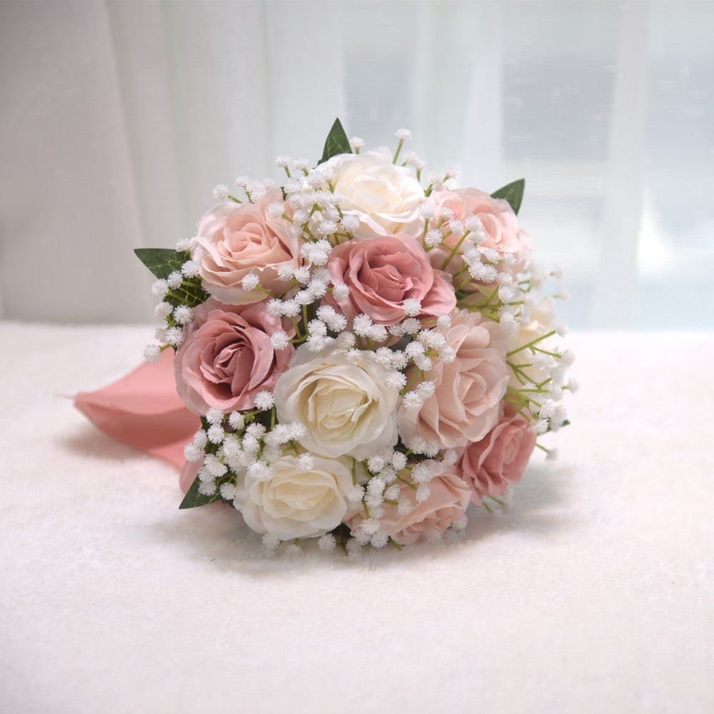 045 Outdoor Wedding Rose Handmade Simulation Hand held Flower Cross border Eternal Flower Bouquet Bridal Hand held Flower Gift Ornament