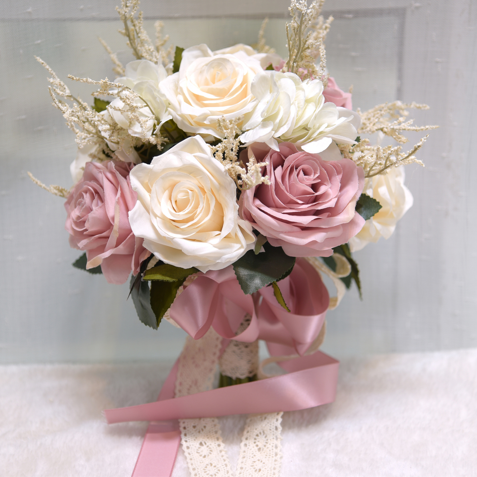 958 Outdoor artificial rose simulation floral fragrance Penang retro groom bride wedding bouquet wedding supplies