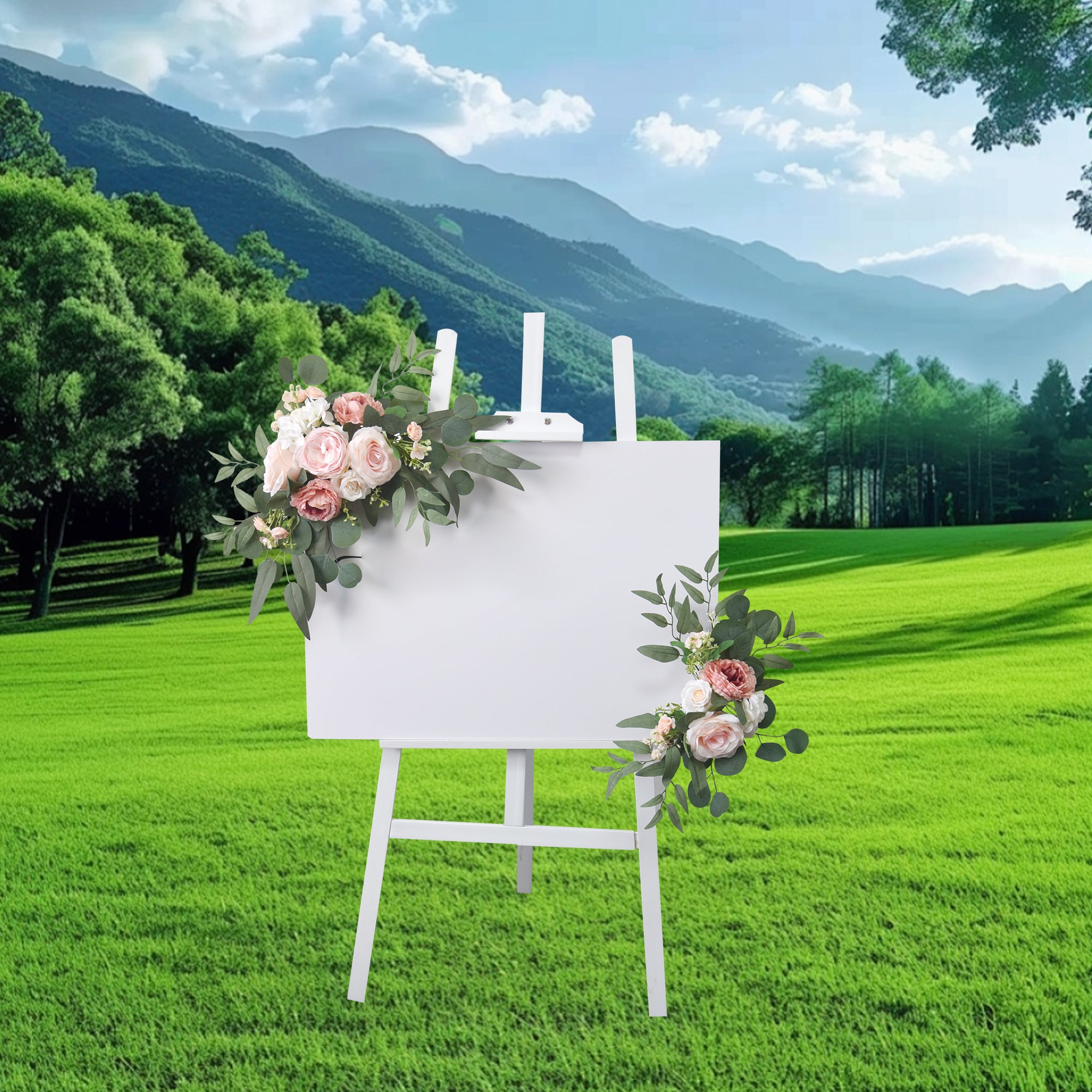 143Simulated flower wedding decoration store opening KT welcome sign water sign display stand floral atmosphere anniversary decoration