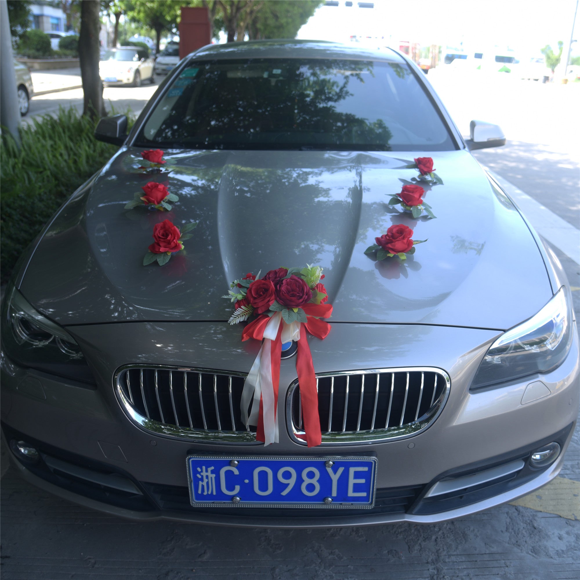 136Wedding car decoration, front flower, wedding supplies, wedding host, wedding car decoration set