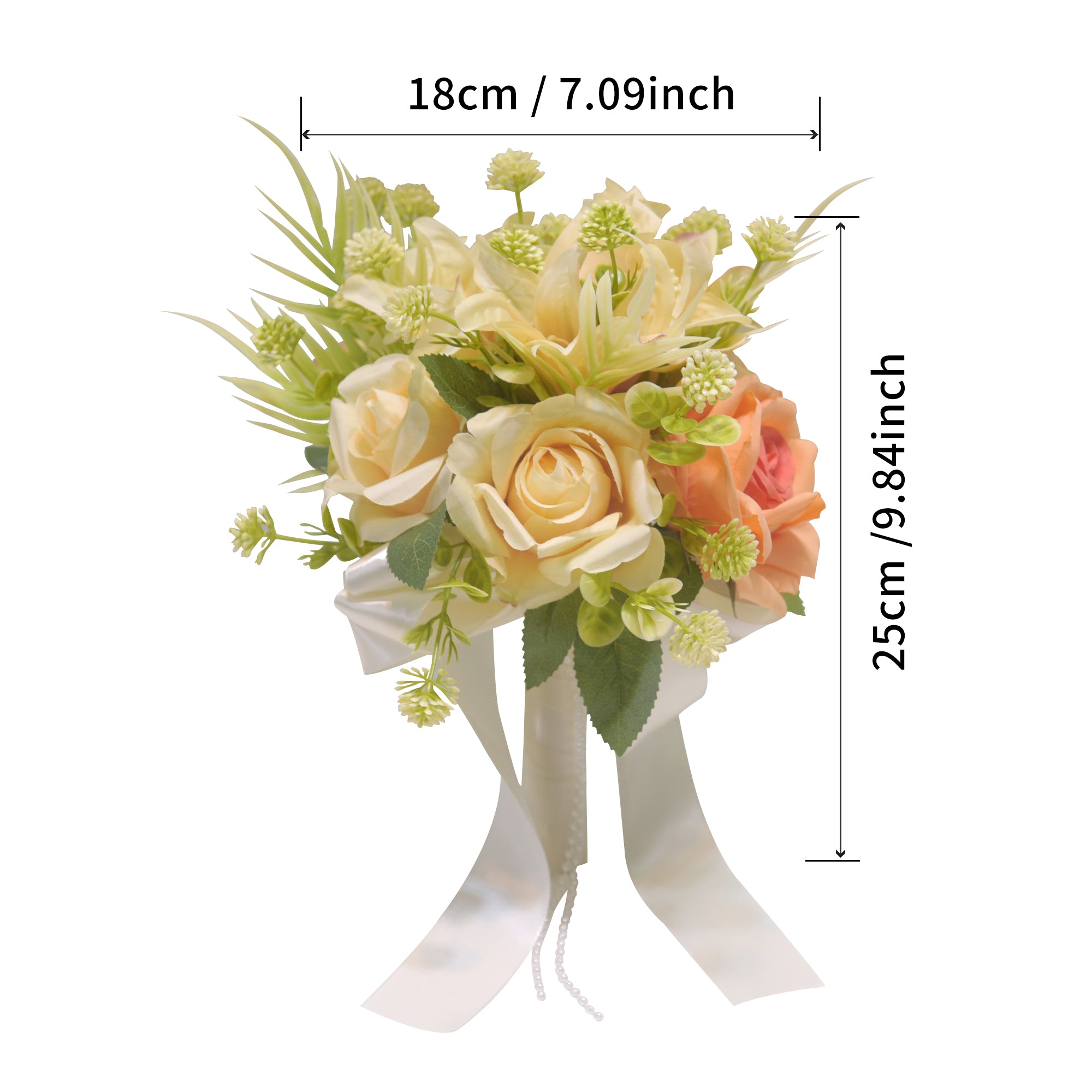 154 Artificial bridal bouquet, suitable for outdoor weddings, wedding celebrations, wedding dress photography, and a handheld flower bouquet prop.