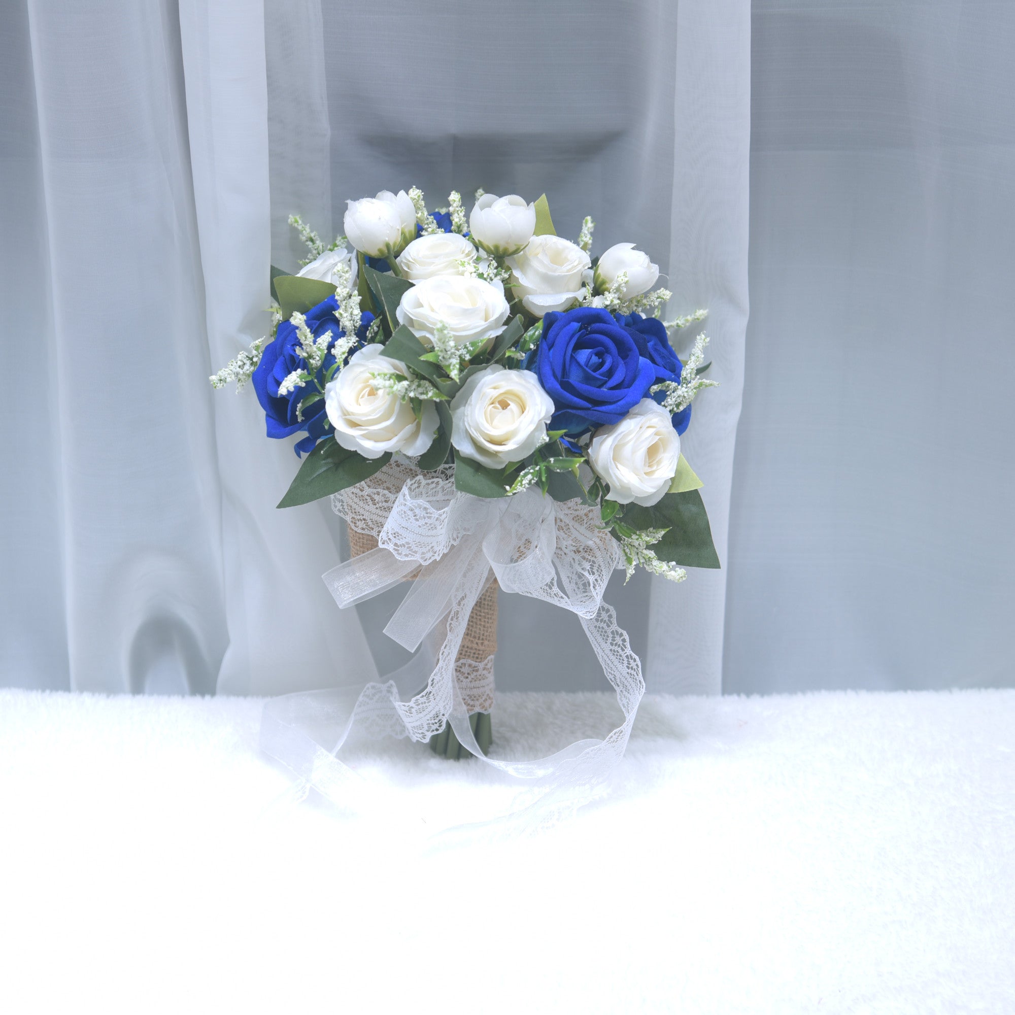 168Simulation flower Western wedding bride bridesmaid holding flower lace ribbon holding flower outdoor photography props