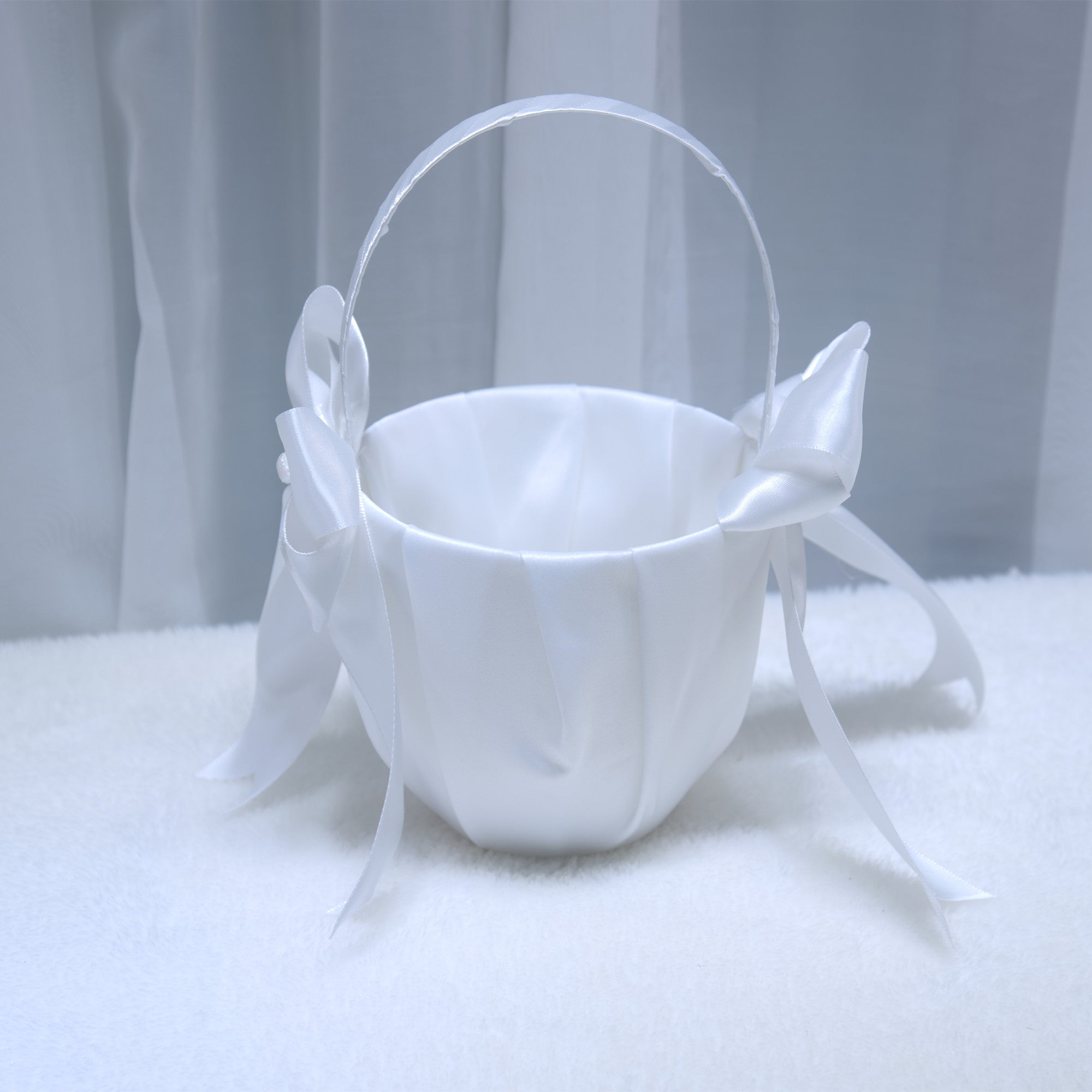 175Western style wedding flower basket, wedding small flower basket, bow tie, ribbon flower girl, hand-held flower basket