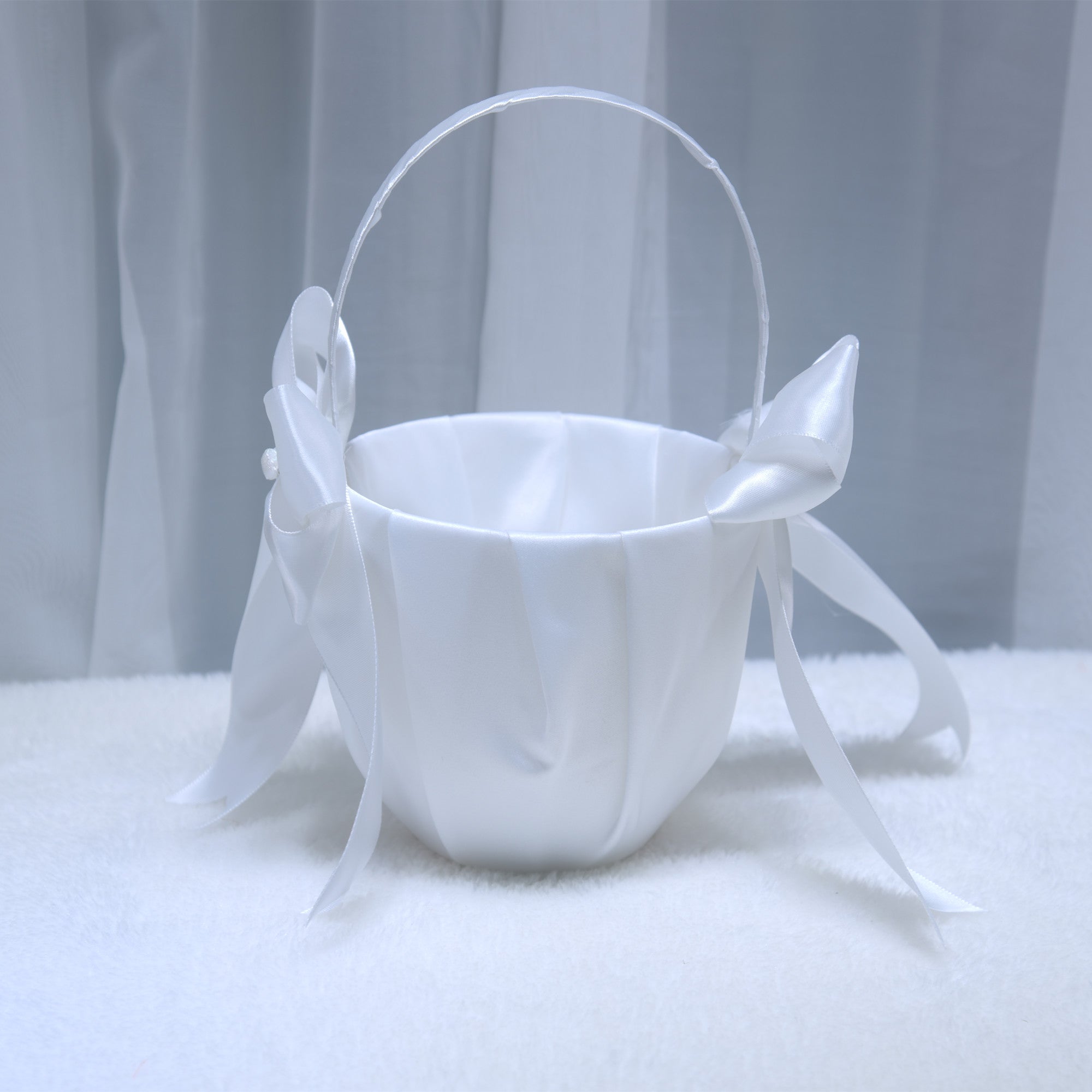 175Western style wedding flower basket, wedding small flower basket, bow tie, ribbon flower girl, hand-held flower basket