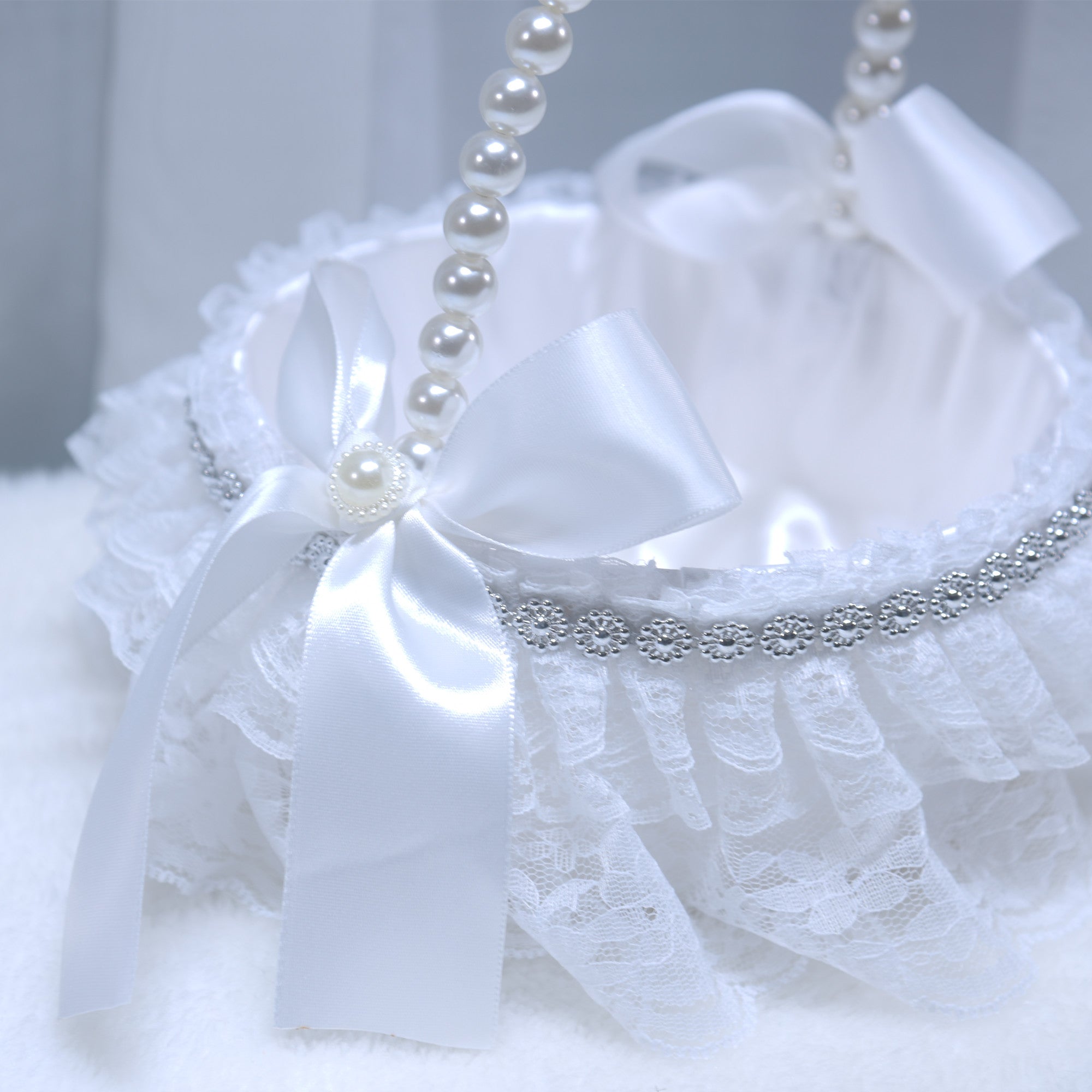 180Western style wedding small flower basket lace lace flower girl scattering flower basket wedding supplies