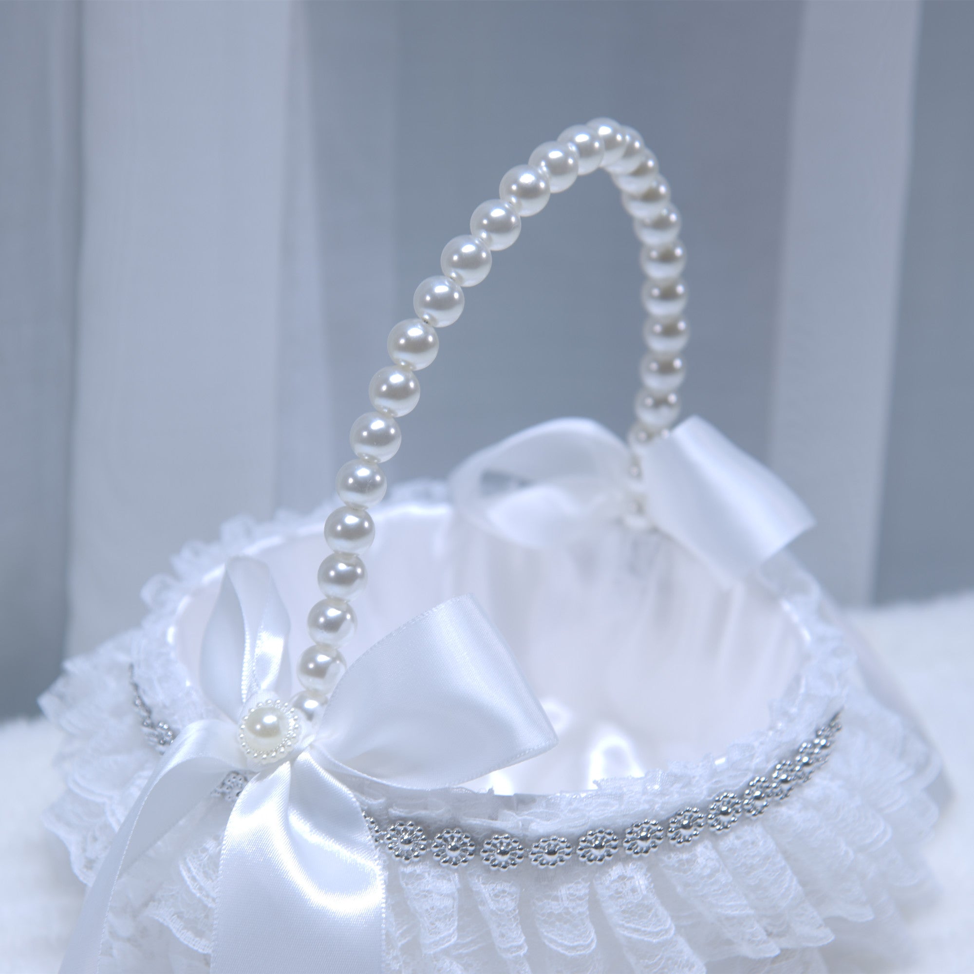 180Western style wedding small flower basket lace lace flower girl scattering flower basket wedding supplies