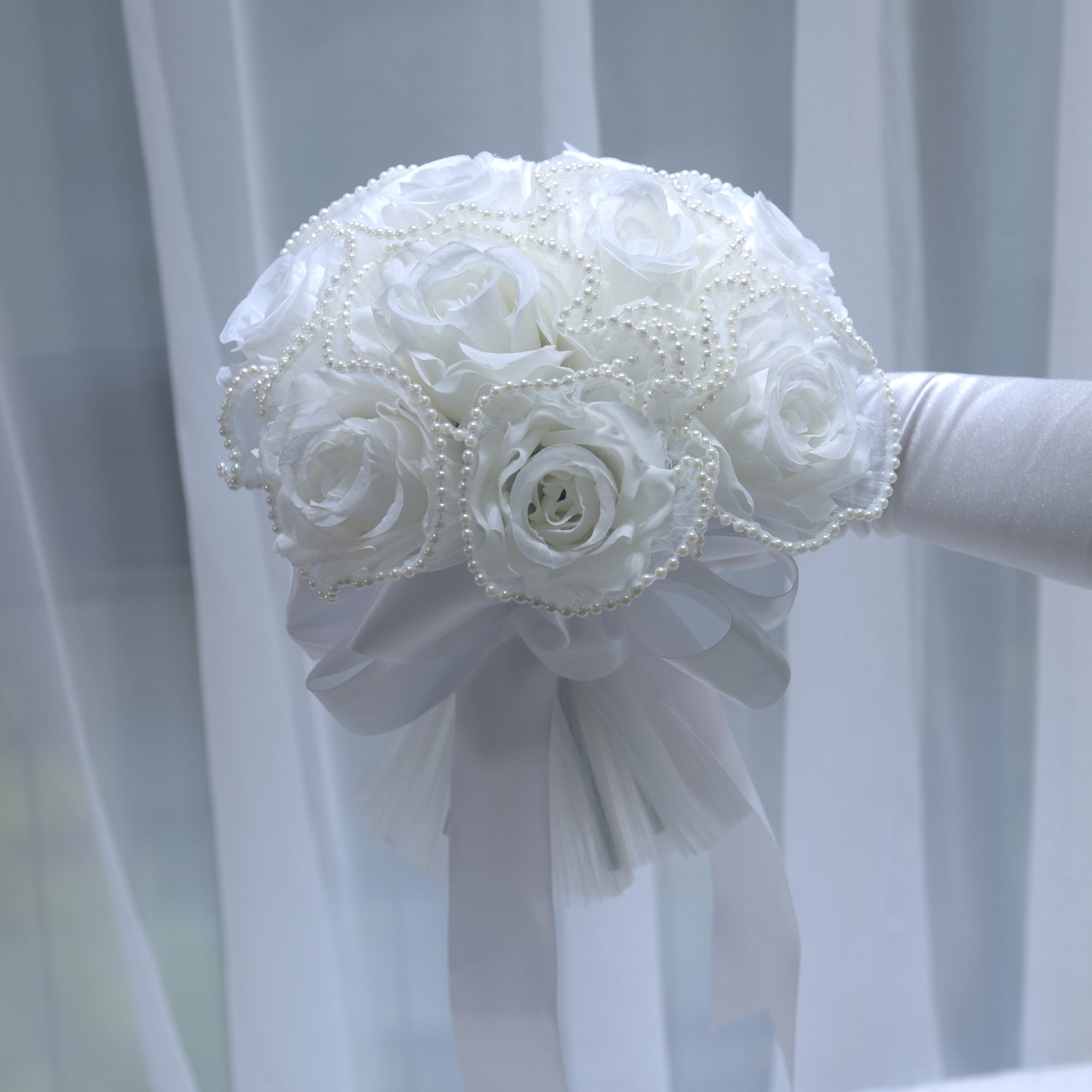190Outdoor Wedding Simulation Rose Handheld Flower Western Bridal Handheld Flower