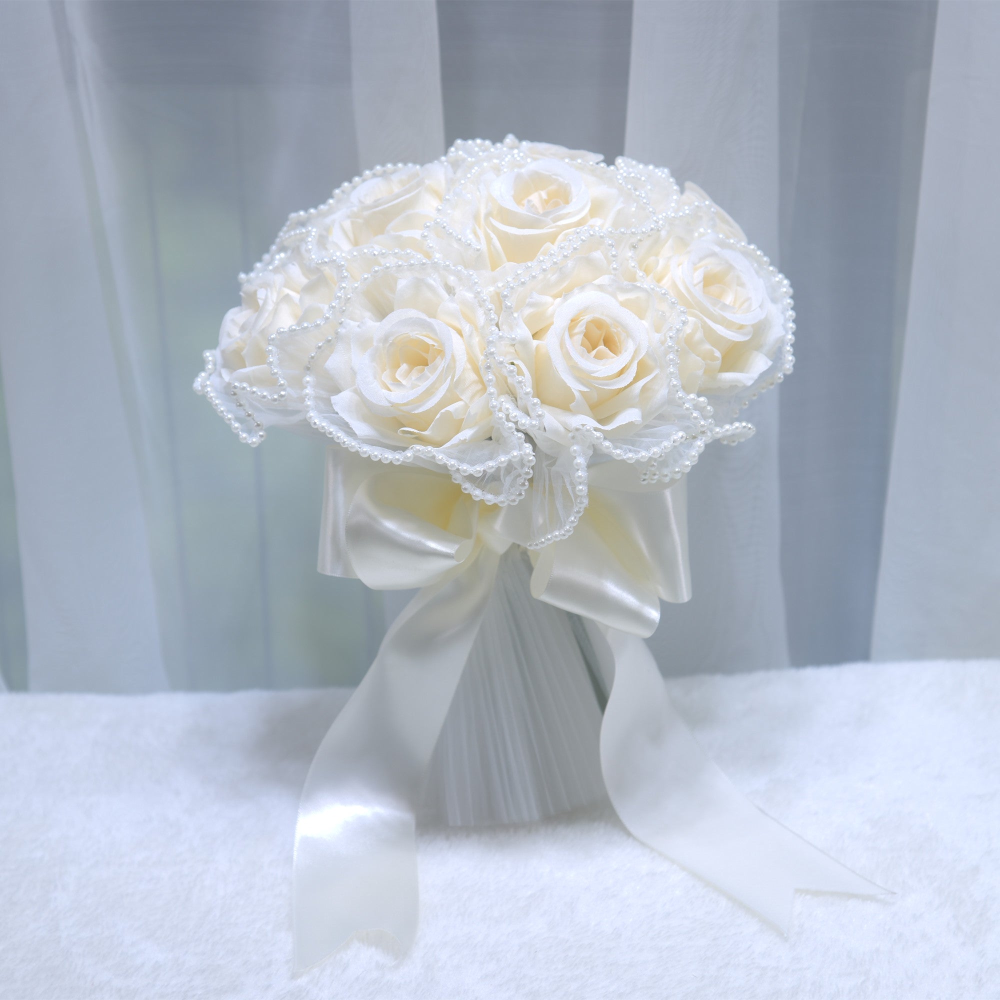 190Outdoor Wedding Simulation Rose Handheld Flower Western Bridal Handheld Flower