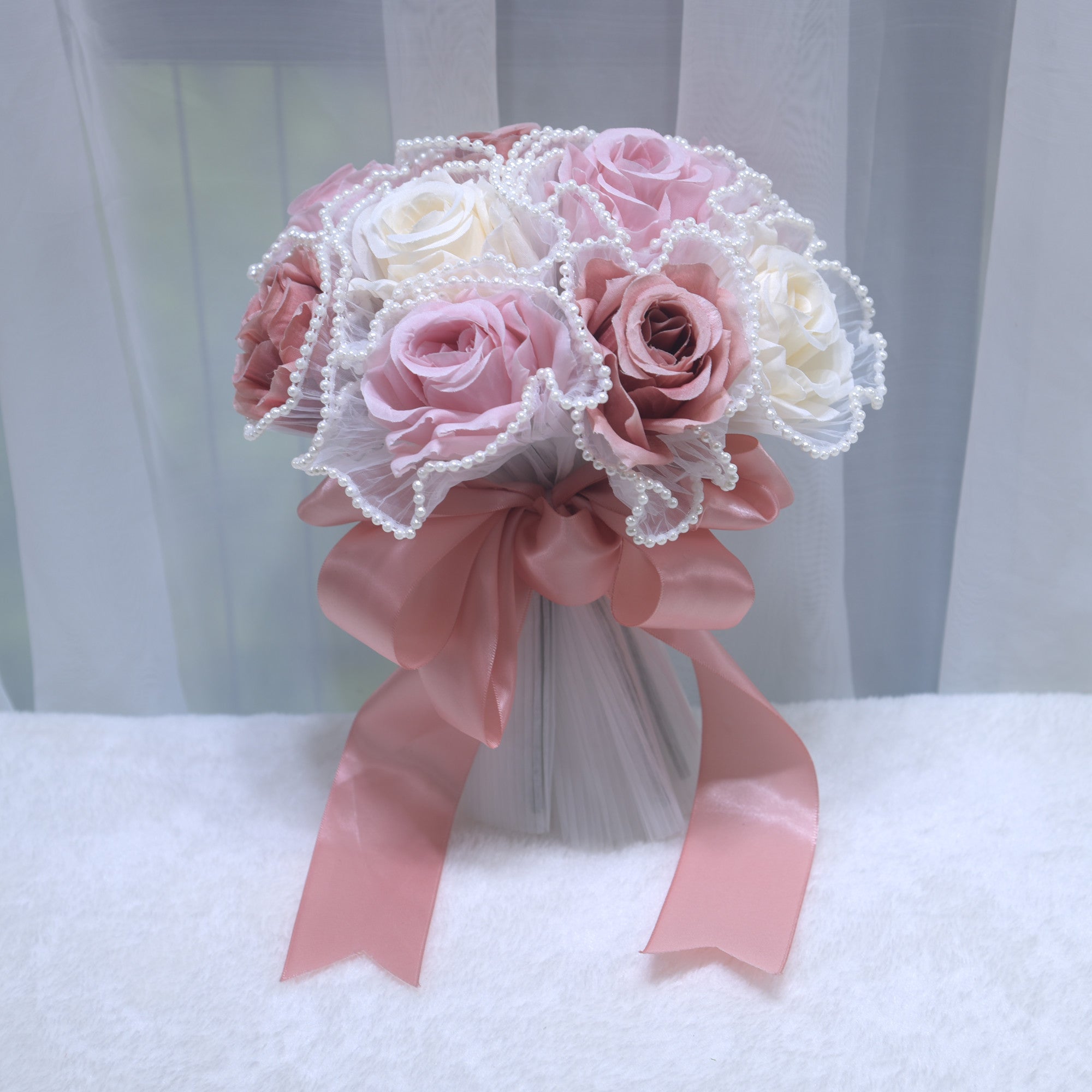 190Outdoor Wedding Simulation Rose Handheld Flower Western Bridal Handheld Flower