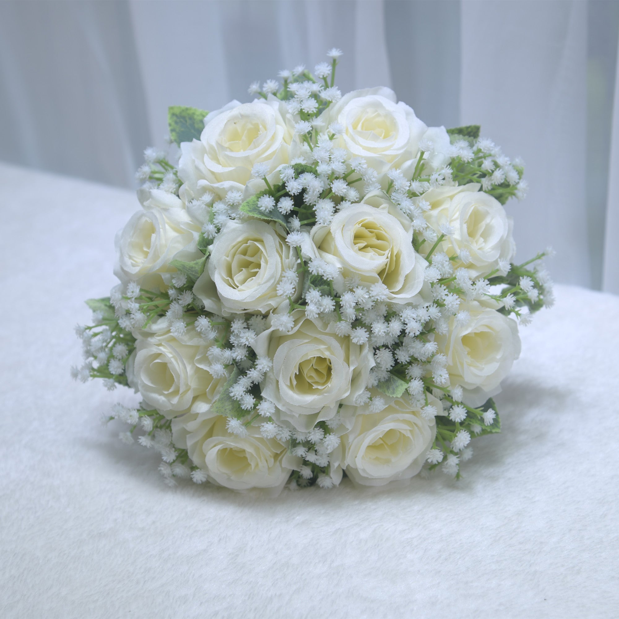 192Bridal wedding holding flower simulation rose bow tassel bouquet Wedding photo props