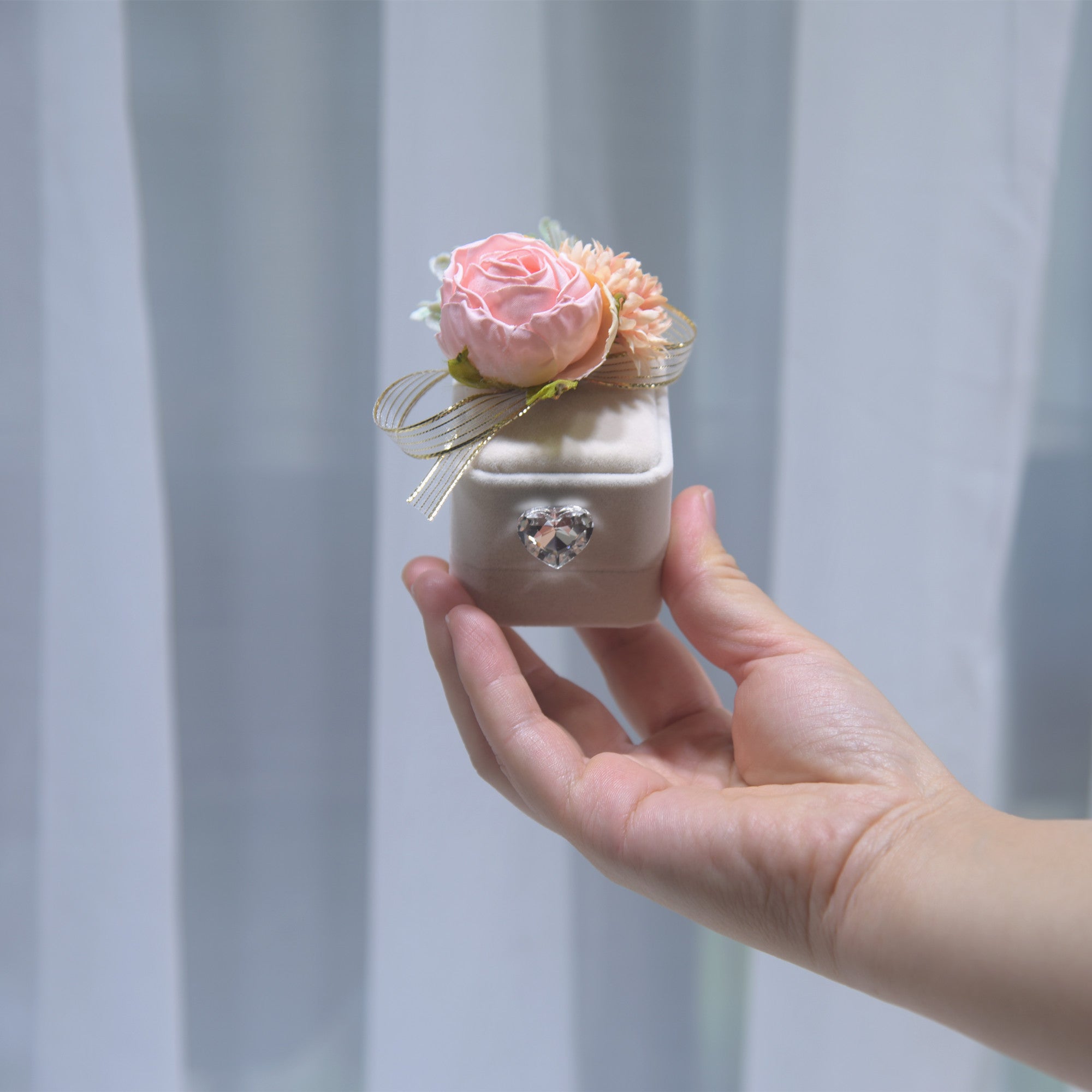 210 Wedding Ring Box Forest Lawn Wedding Exchange Pair Ring Box Simulation Flower Jewelry Box