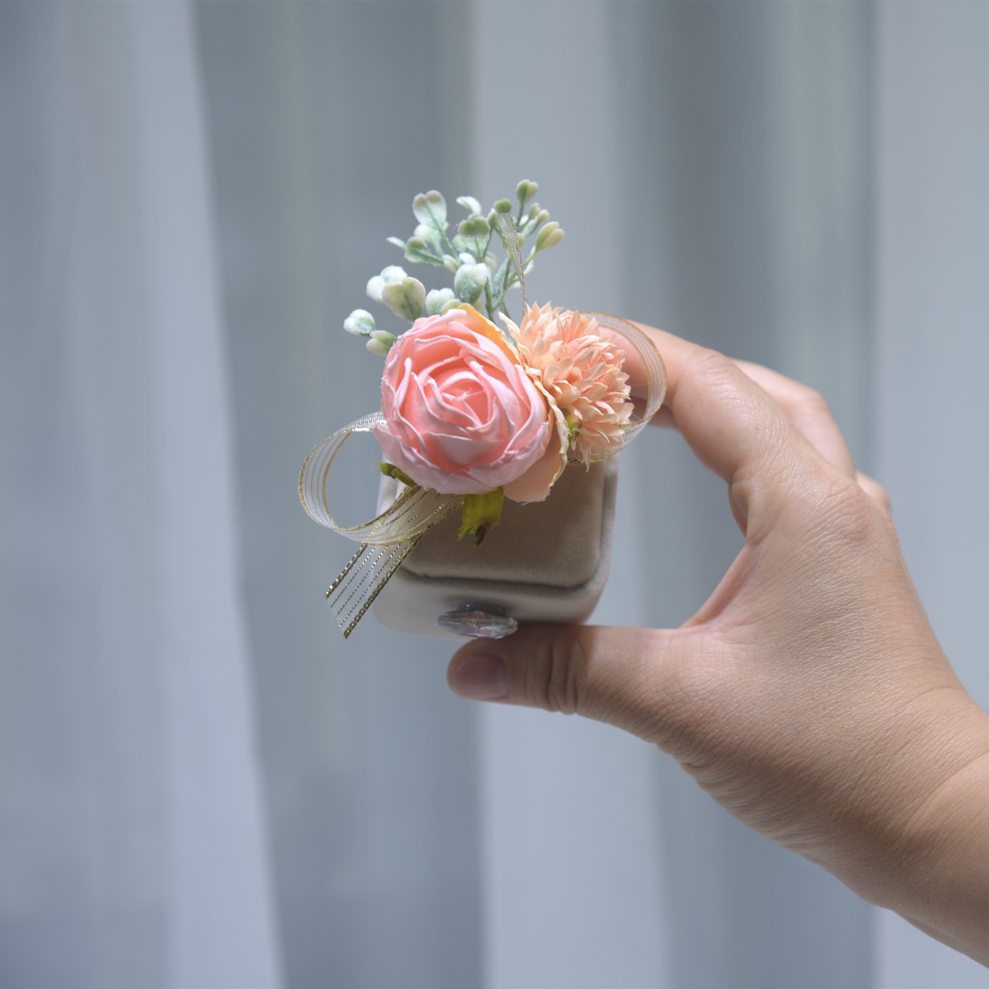 210 Wedding Ring Box Forest Lawn Wedding Exchange Pair Ring Box Simulation Flower Jewelry Box