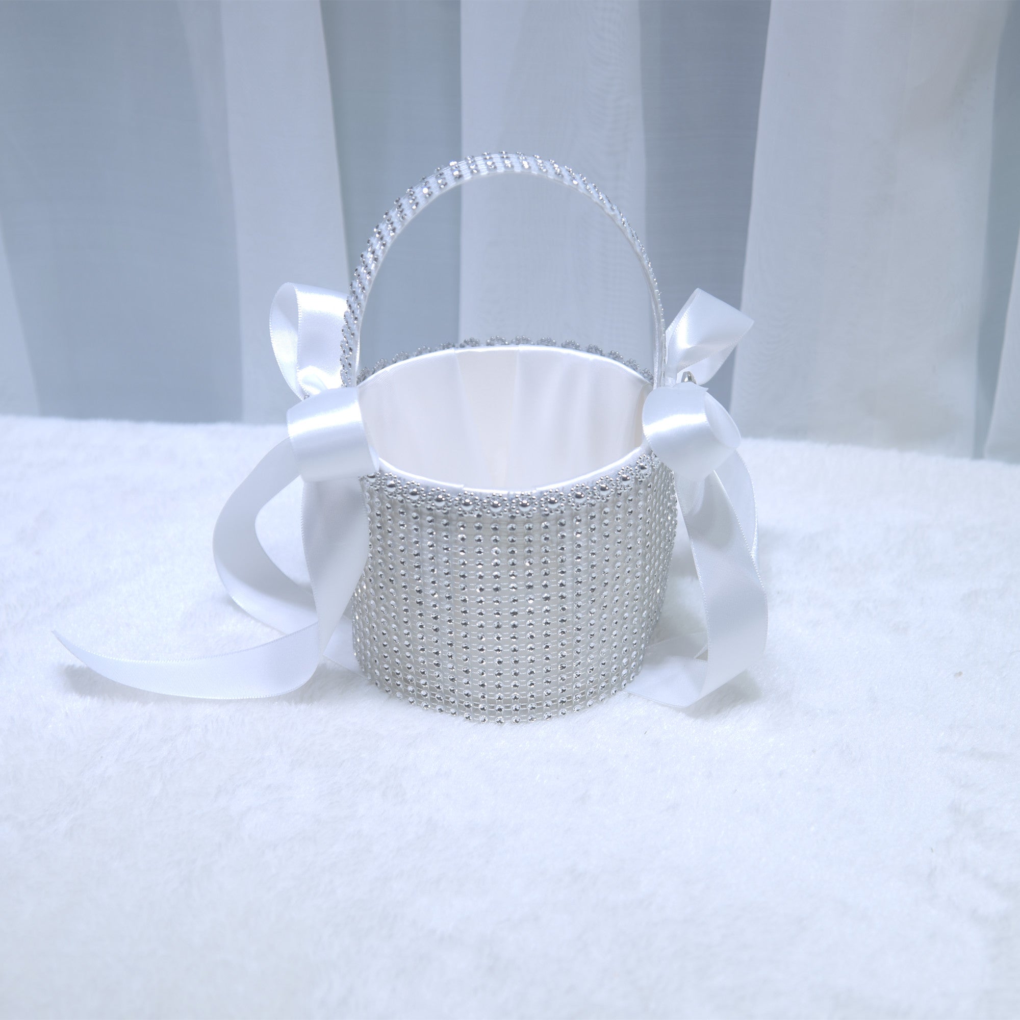 220 Wedding flower basket, flower girl flower scattering hand-held flower basket, rhinestone decorative basket, souvenir basket