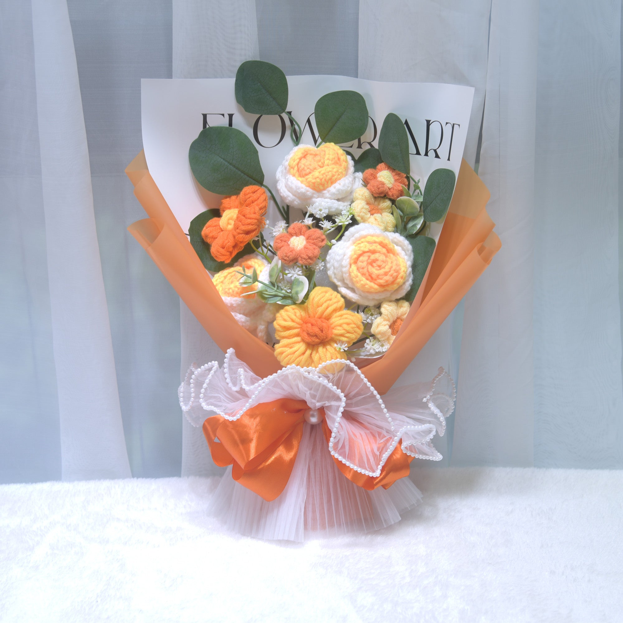 227 Rose Knitted Flower Knitted Yarn Bouquet Valentine's Day Send Girl Simulated Flower Birthday Gift