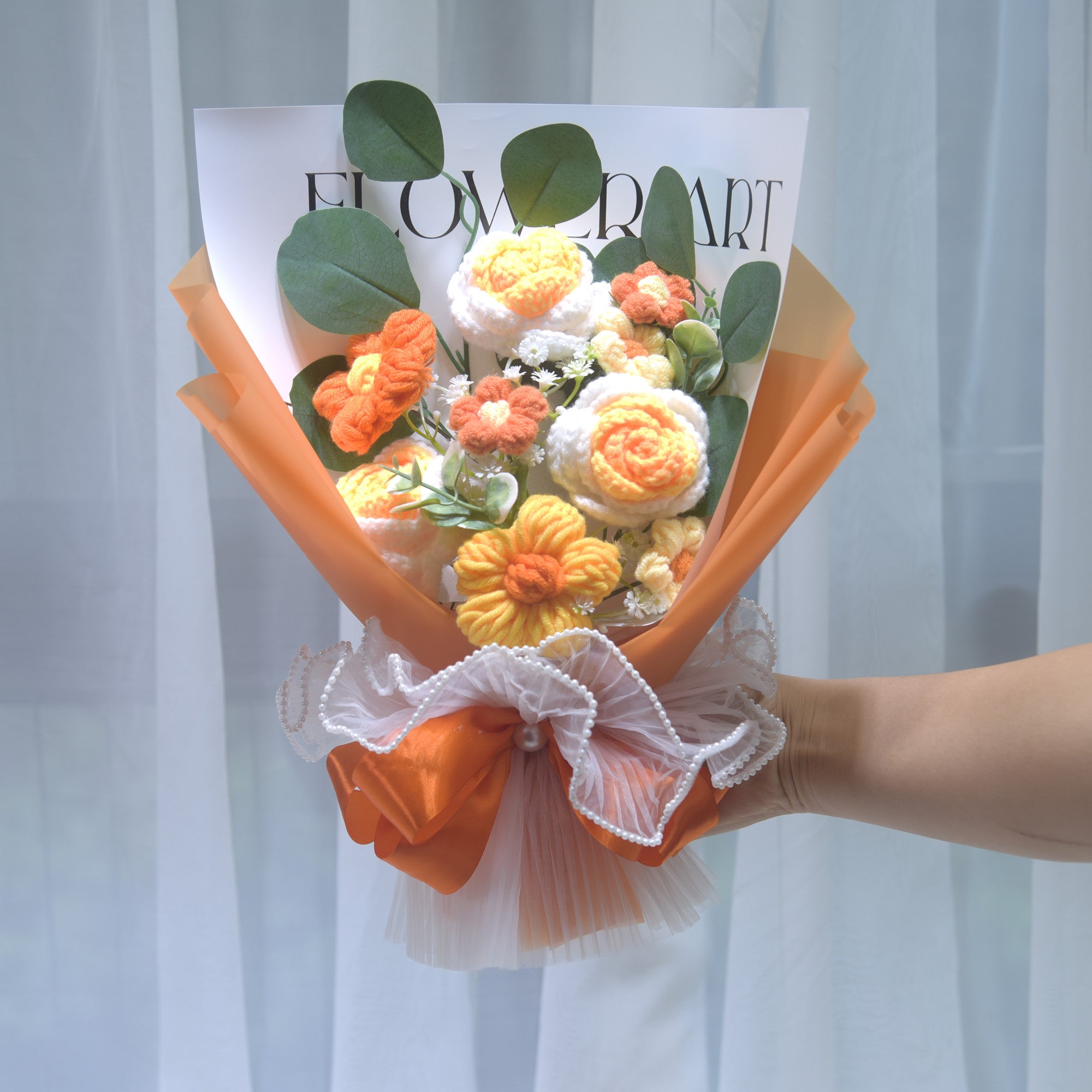 227 Rose Knitted Flower Knitted Yarn Bouquet Valentine's Day Send Girl Simulated Flower Birthday Gift