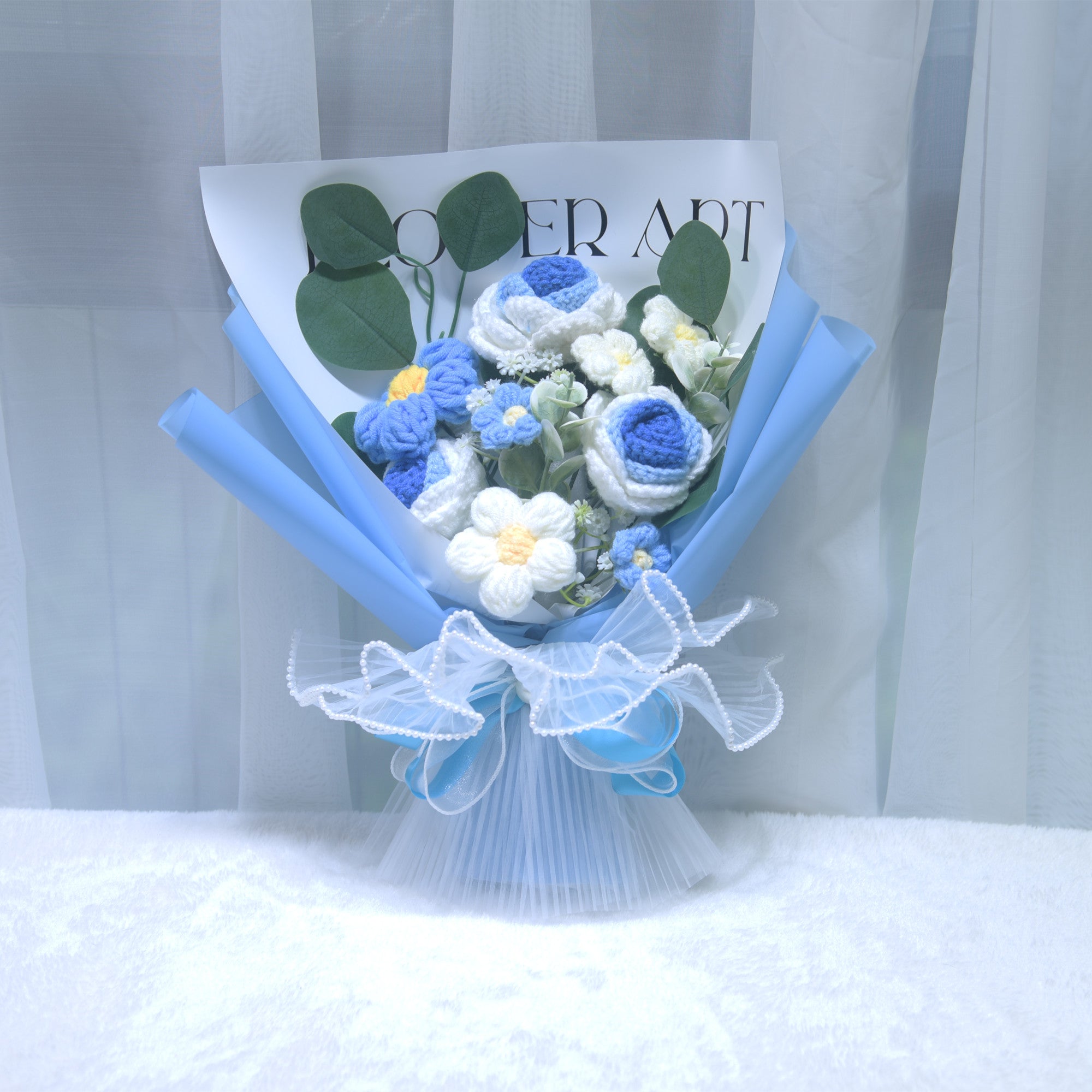 227 Rose Knitted Flower Knitted Yarn Bouquet Valentine's Day Send Girl Simulated Flower Birthday Gift