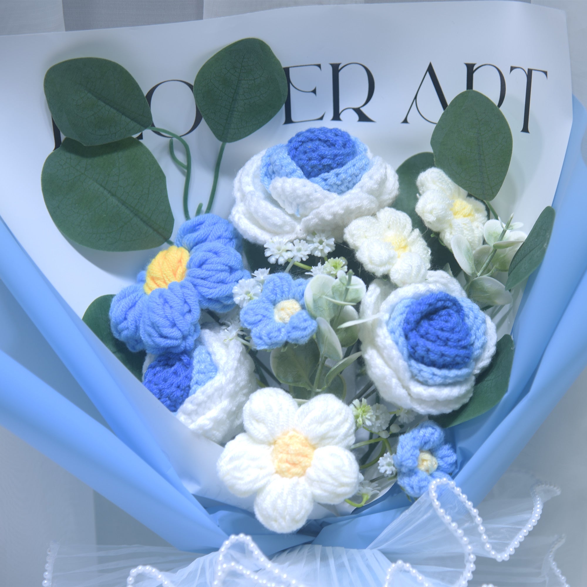 227 Rose Knitted Flower Knitted Yarn Bouquet Valentine's Day Send Girl Simulated Flower Birthday Gift