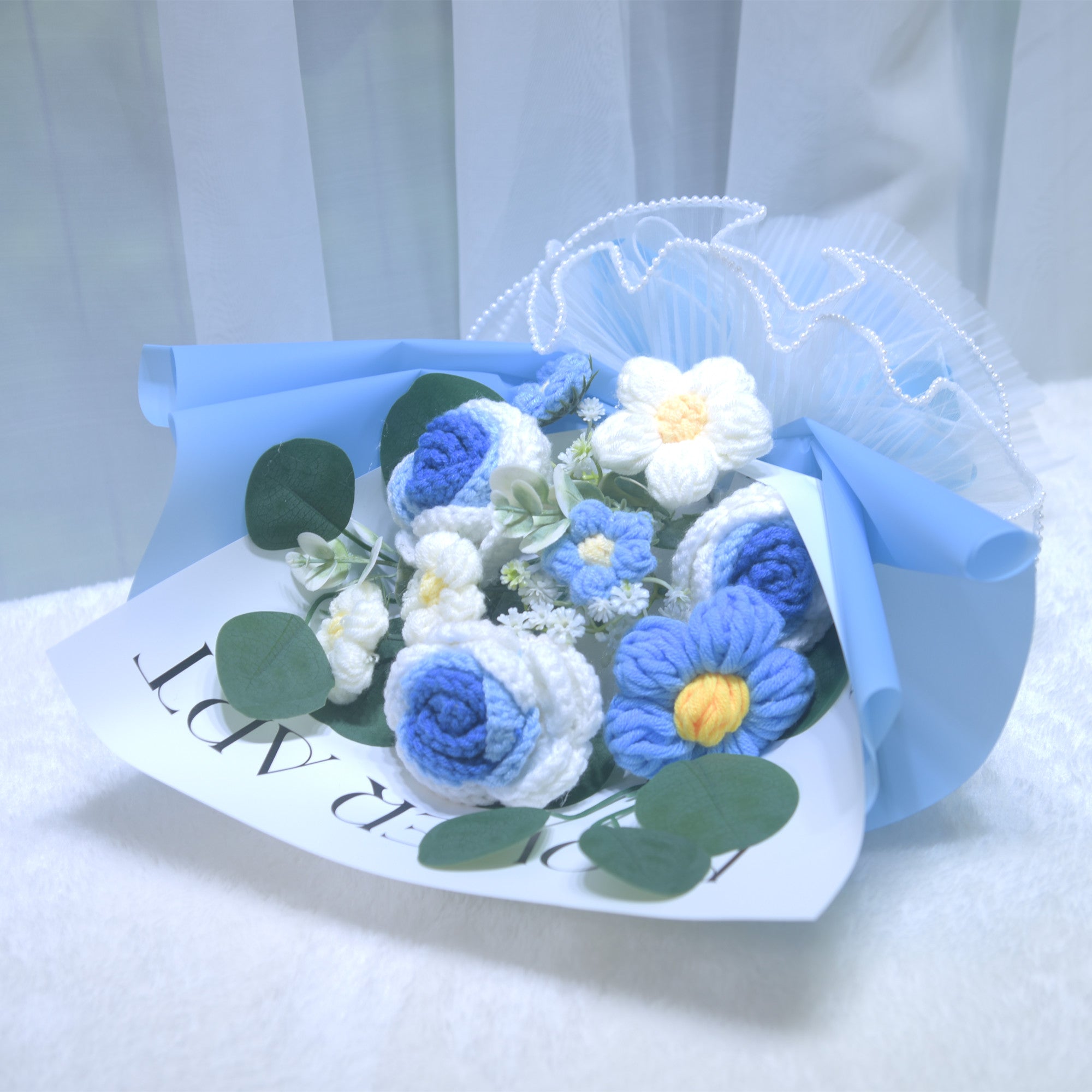 227 Rose Knitted Flower Knitted Yarn Bouquet Valentine's Day Send Girl Simulated Flower Birthday Gift