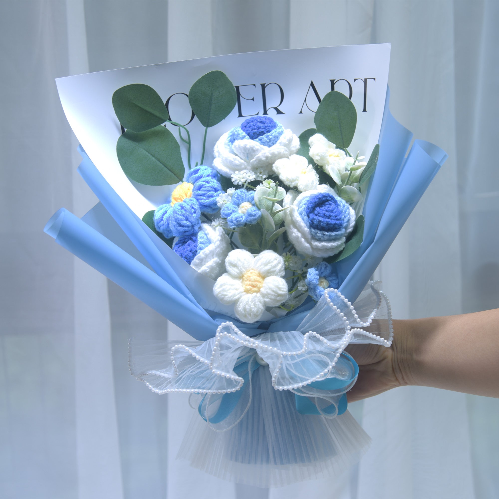 227 Rose Knitted Flower Knitted Yarn Bouquet Valentine's Day Send Girl Simulated Flower Birthday Gift