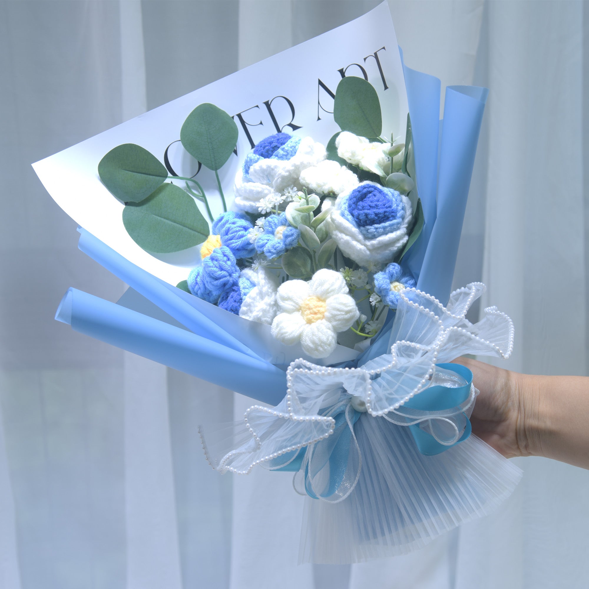 227 Rose Knitted Flower Knitted Yarn Bouquet Valentine's Day Send Girl Simulated Flower Birthday Gift
