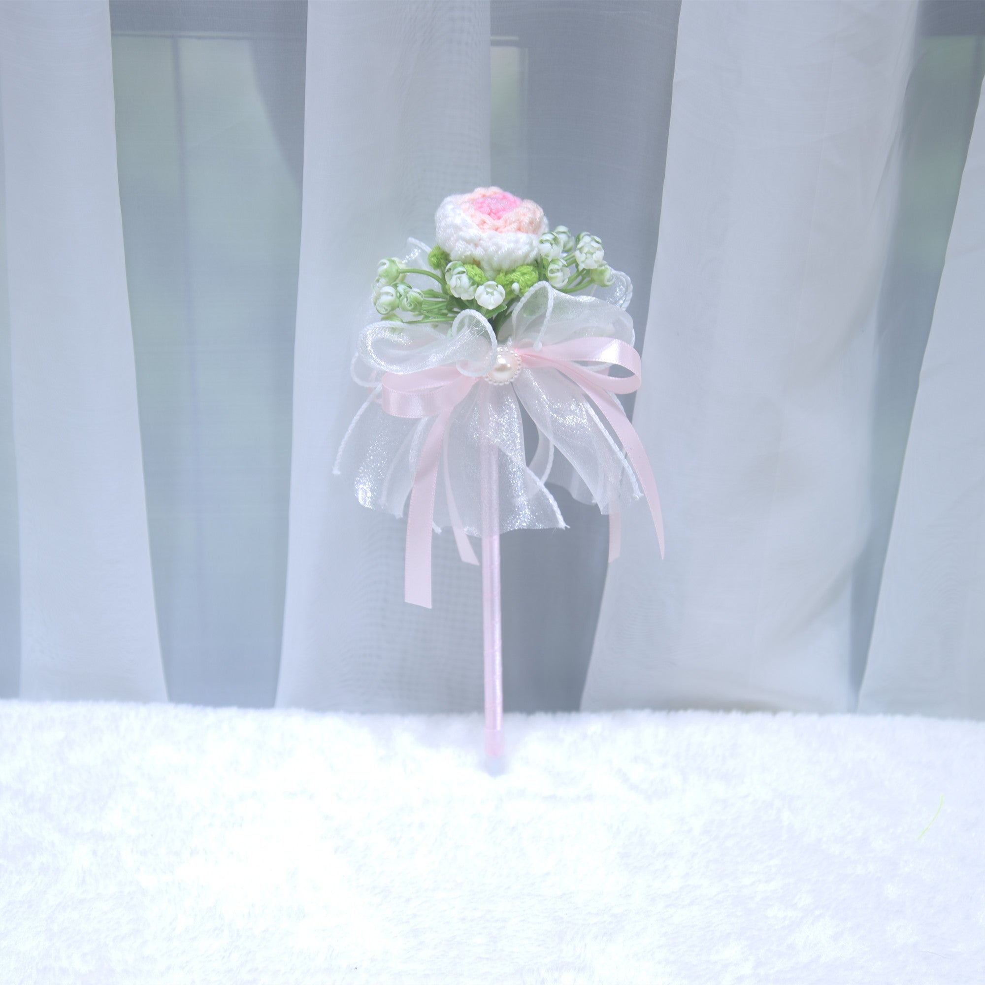 235 Simulation Flower Pen Knitted Yarn Rose Signature Pen Holiday Gift Wedding Signature Pen