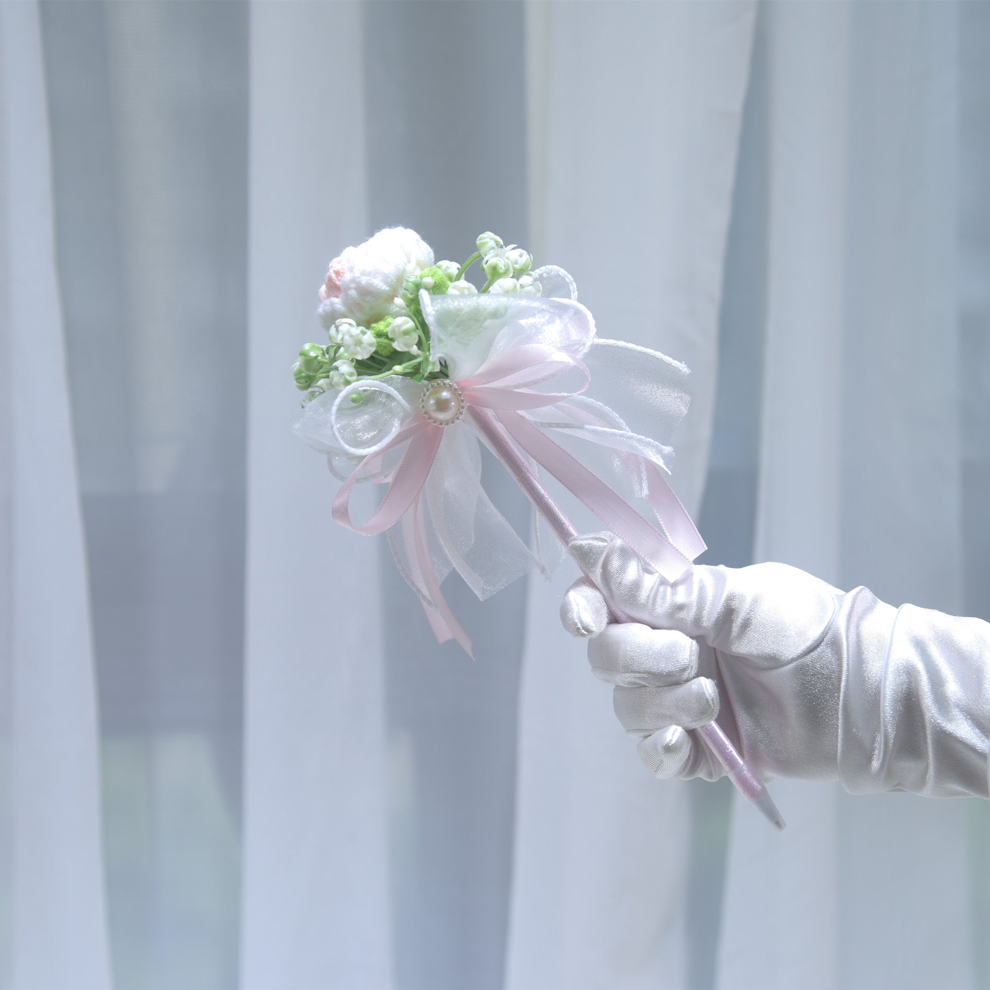 235 Simulation Flower Pen Knitted Yarn Rose Signature Pen Holiday Gift Wedding Signature Pen